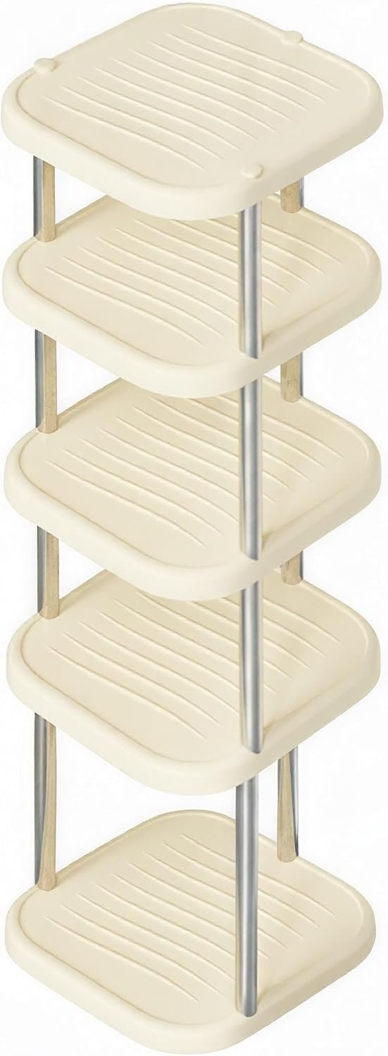 5-Tier Shoe Rack – Space-Saving, Durable Plastic Organizer with Easy No-Tool Assembly – Perfect for Entryway, Bathroom, Bedroom & Small Spaces