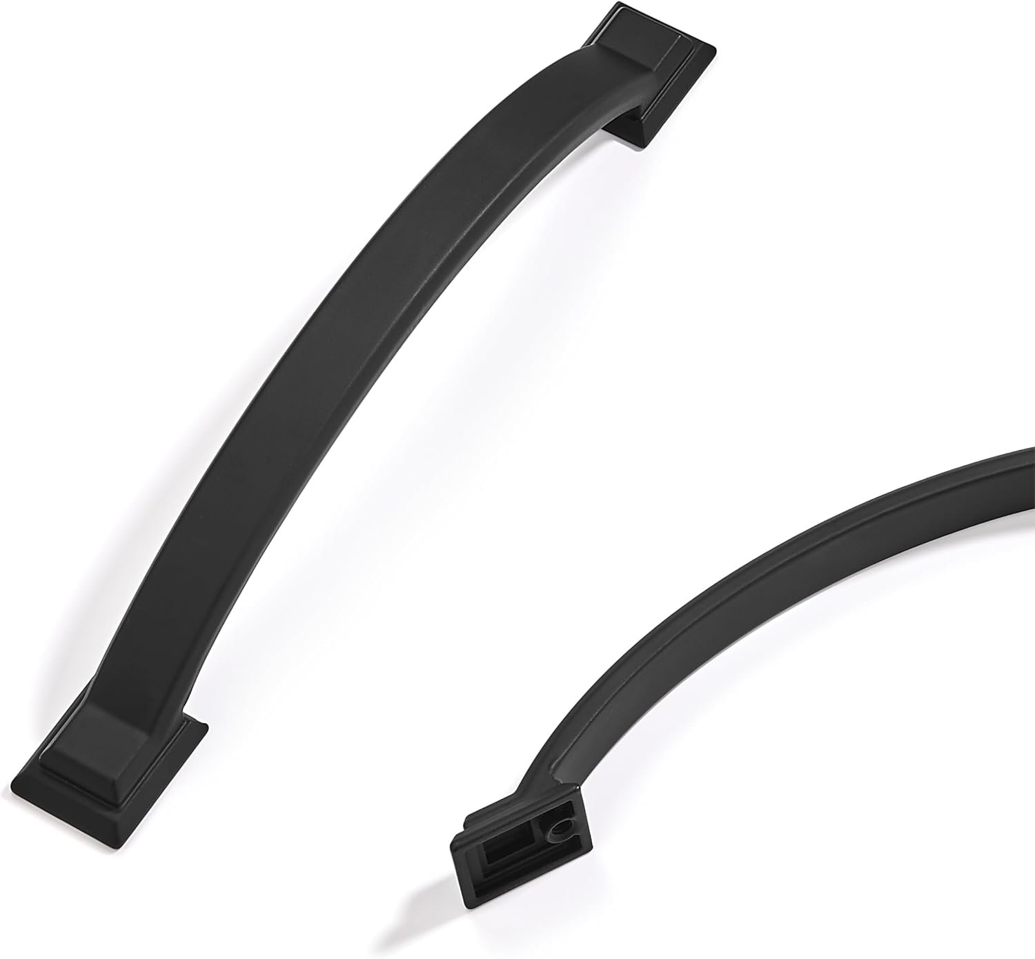 10 Pack Square Matte Black Cabinet Pulls, 5 Inch (128mm) Hole Center Solid Metal Drawer Handles, Modern Kitchen Hardware for Cabinets, Cupboards & Dressers