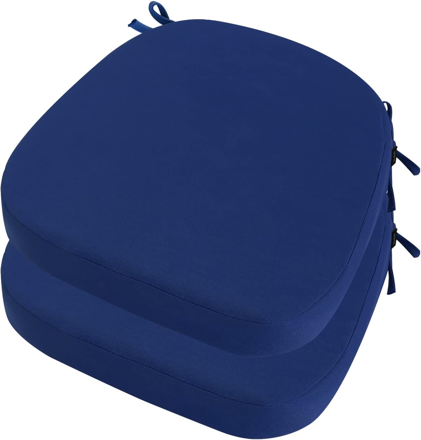 idee-home Outdoor Chair Cushions Set of 2, 17″ x 17″ D-Shaped | Thick Outdoor Seat Cushions Waterproof Patio Furniture with Ties Dining Pads
