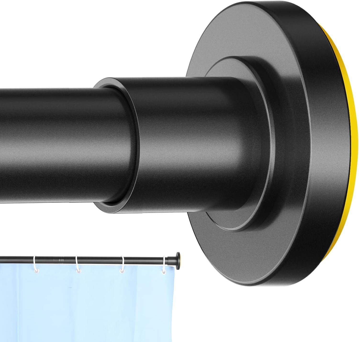 CorkLatta 1″ Heavy Duty Black Shower Curtain Rod 31 to 80 Inch,Adjustable | Stainless Steel Tension Curtain Rod Non slip, No Drill Shower Rods for Bathroom,Easy Install