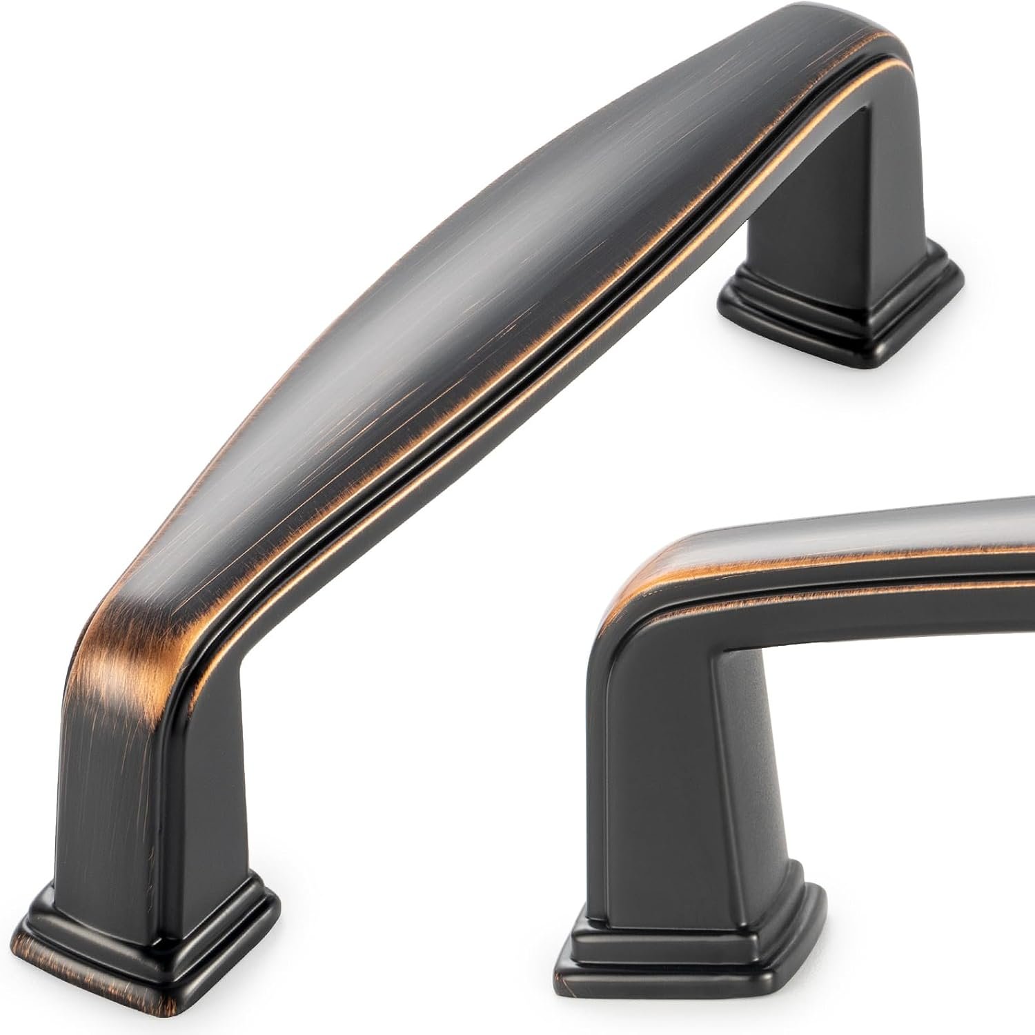 KOOFIZO 10 Pack 3 in Oil Rubbed Bronze Cabinet Pulls, Drawer Handles 1817 | Solid, Sturdy, Comfortable, Arch Hardware, Brushed Bronze Kitchen Cabinet Pulls, for Dresser Cupboard Bedroom Bathroom Vanity