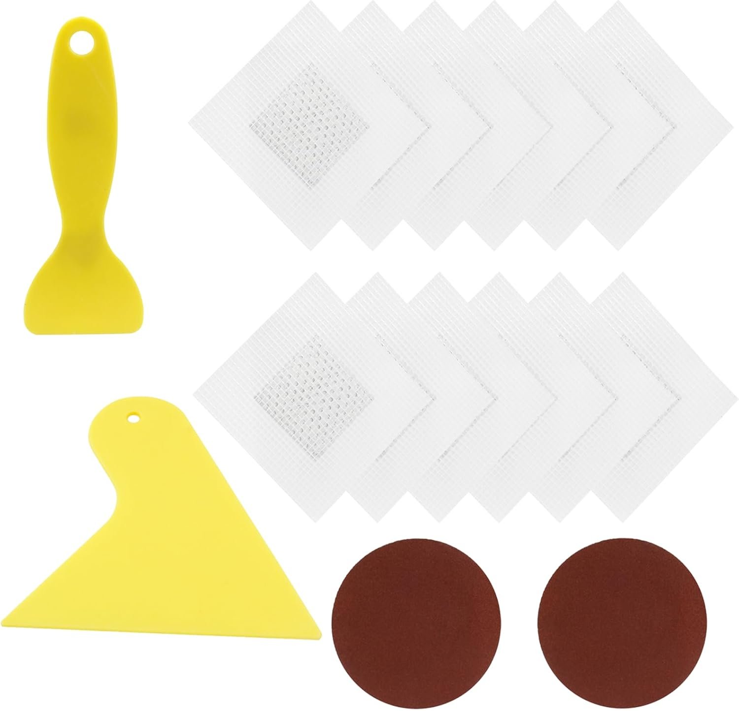 12 PCS, 2 inch Drywall Repair Patch Kit | Self Adhesive, Aluminum, Metal Sheetrock Ceiling Mesh, For Plasterboard Hole Repair