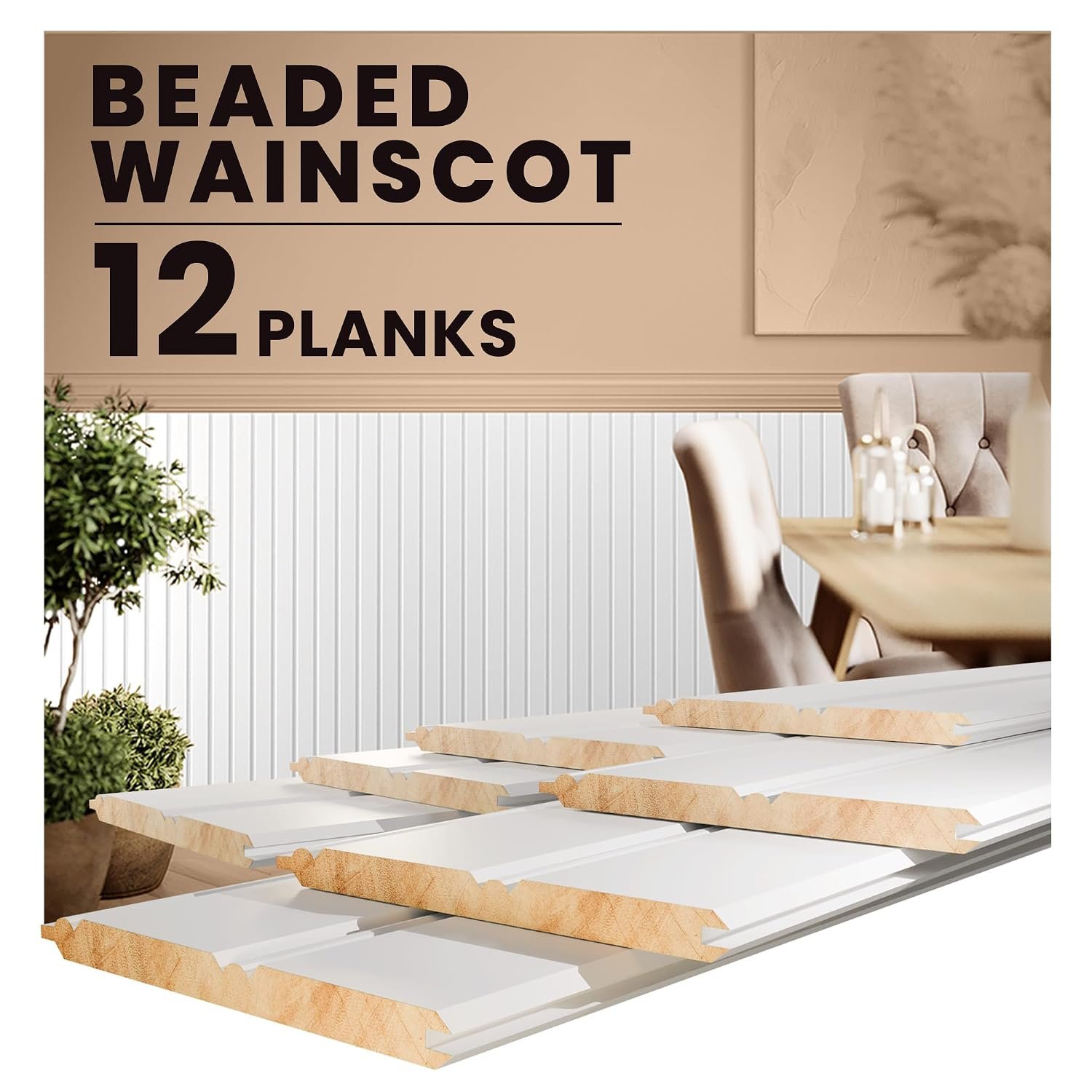 Primed Beadboard Wainscoting Panels – 32” Tongue & Groove Pine Planks