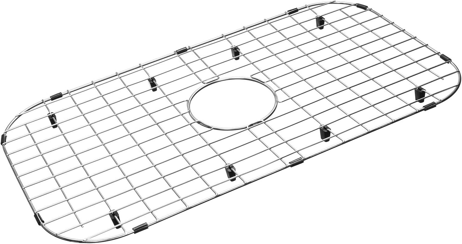 Serene Valley Sink Protector Grid 26-1/16″ x 14-1/16″, Centered Drain with Corner Radius 3-1/2″, 304 Stainless Steel Material NLW2614C