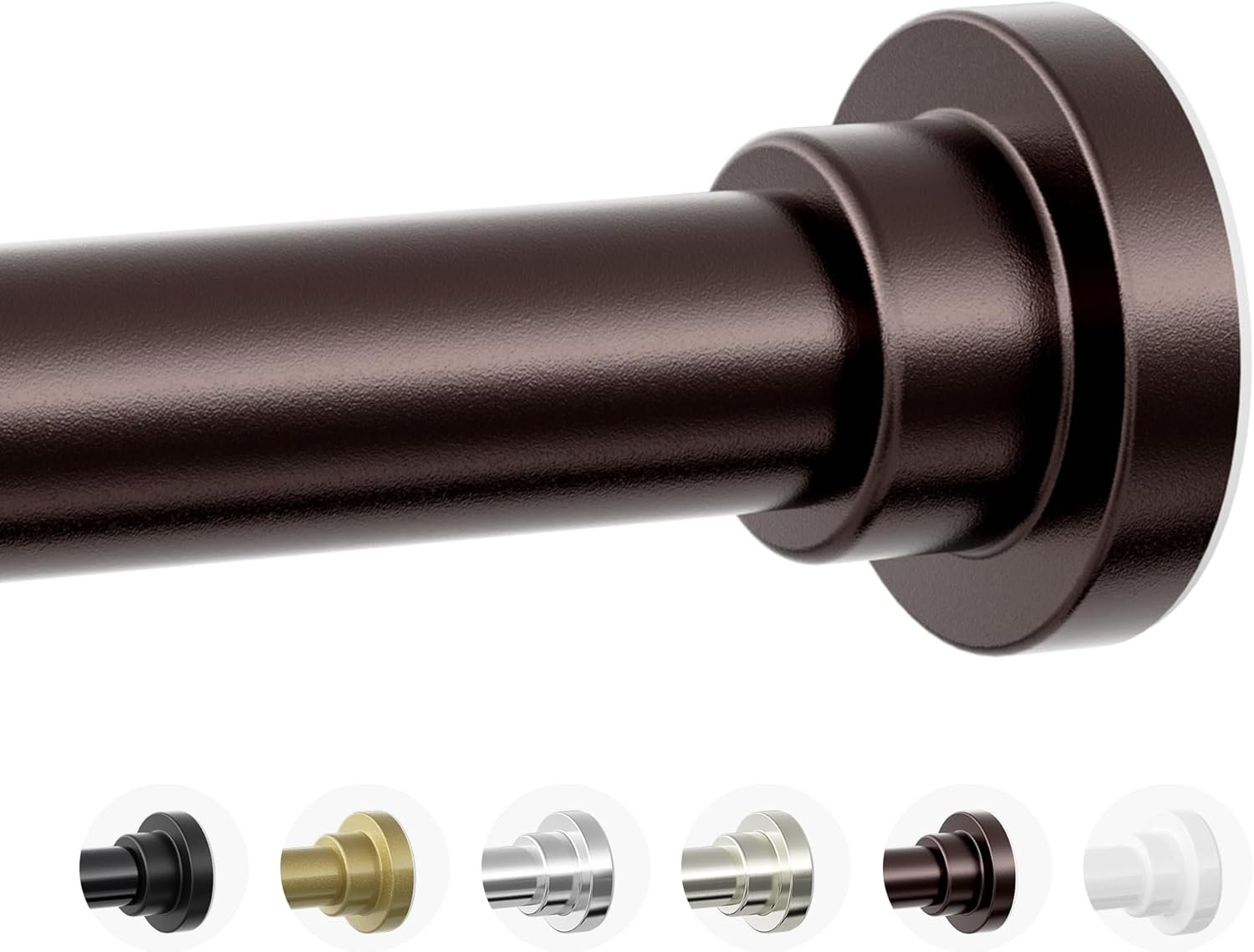 Mcrbeay Shower Curtain Rod, 1″ Diameter Heavy Duty Tension Shower Rod | Adjustable 28-74 inch, Non Slip No Drill Spring Loaded Curtain Rod For Bathroom, Shower Stall, No Rust, Bronze