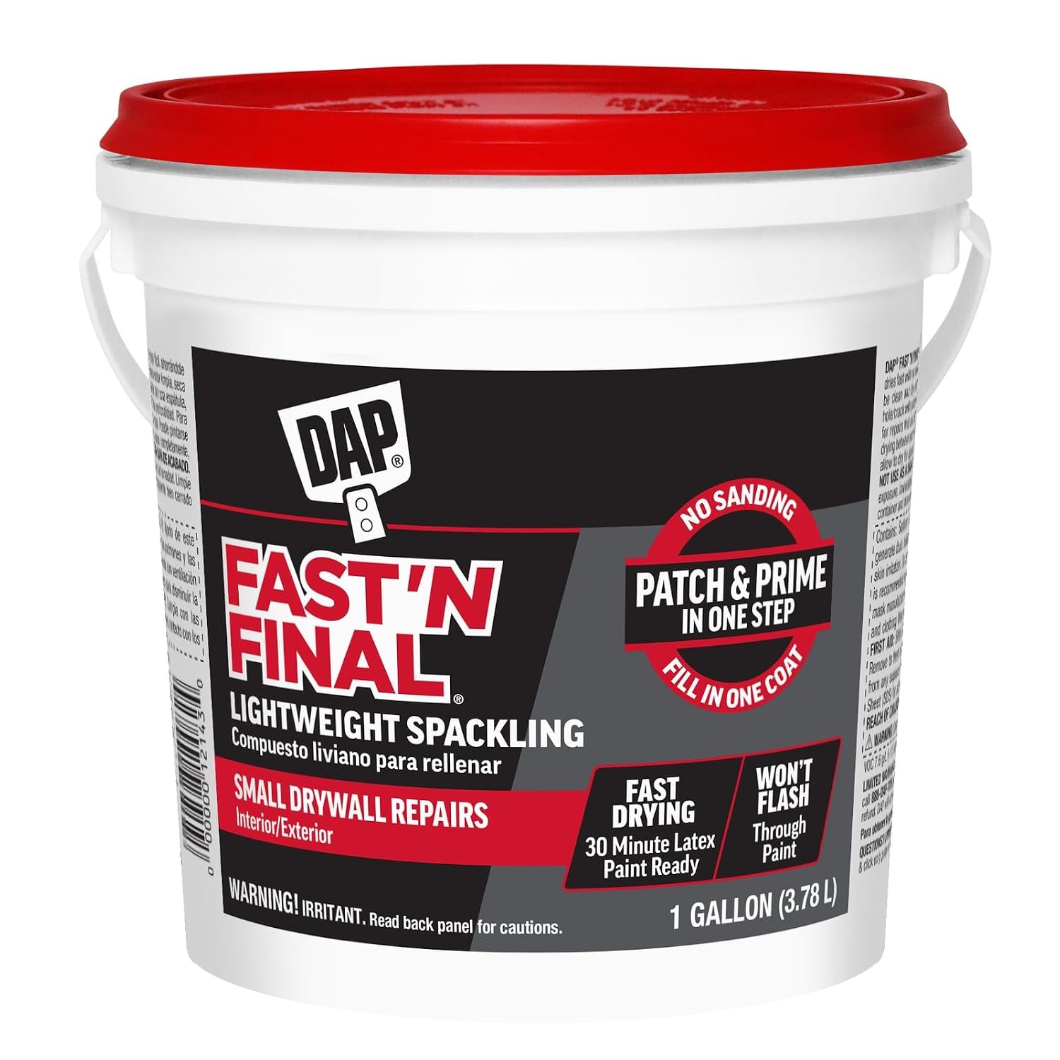 DAP Fast’N Final Lightweight Spackling, 1 gal, White