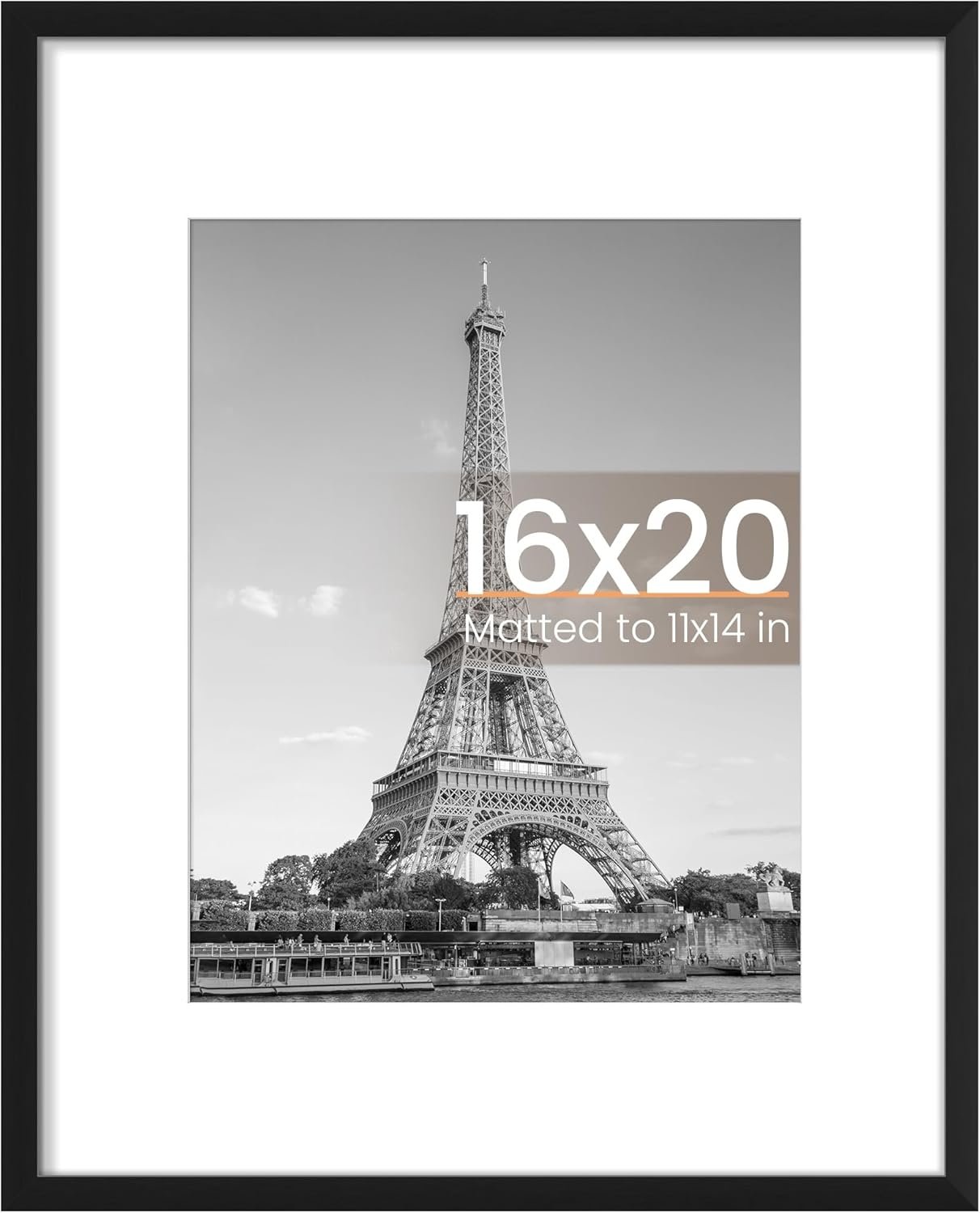 upsimples 16×20 Picture Frame, Wall Decor Poster Frames, Black 1 Pack | 16 x 20 Frame, 11×14 Frame with Mat for Gallery Wall, Family, Baby, Dog, Dorm, Christmas