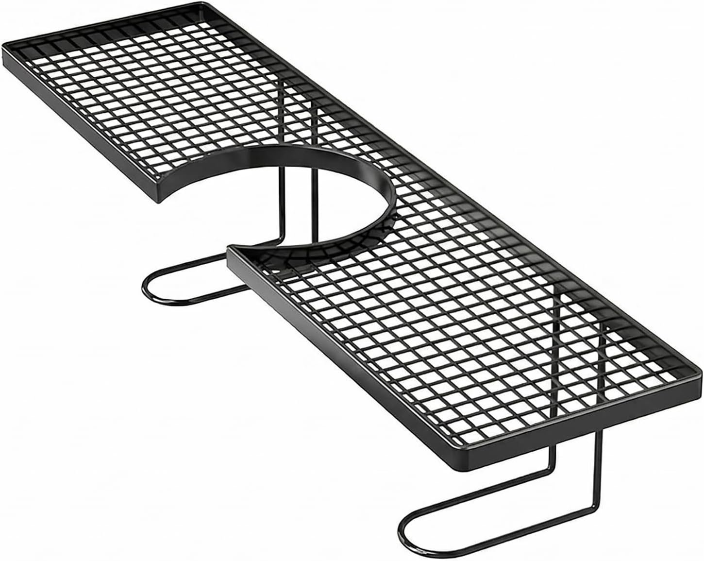 Behind Over the Faucet Sink Organizer Shelf,Freestanding Carbon Steel Tool-Free No-Drill,Space-Saving Kitchen Bathroom Shower Countertop Storage Sink Organizer Rack (19.6in-Carbon Steel-Black)