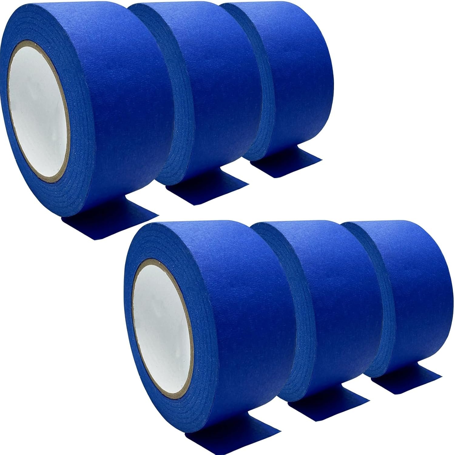 Professional Painters Tapes 2 Inch Wide (1.88 In x 60.1 Yds x 6 Rolls =360.6 Yds ), Blue Masking Tape, Paint Paper Tape, Protects Surfaces, No Residue, Painter’s Tape for Wall Painting, Canvas Edging