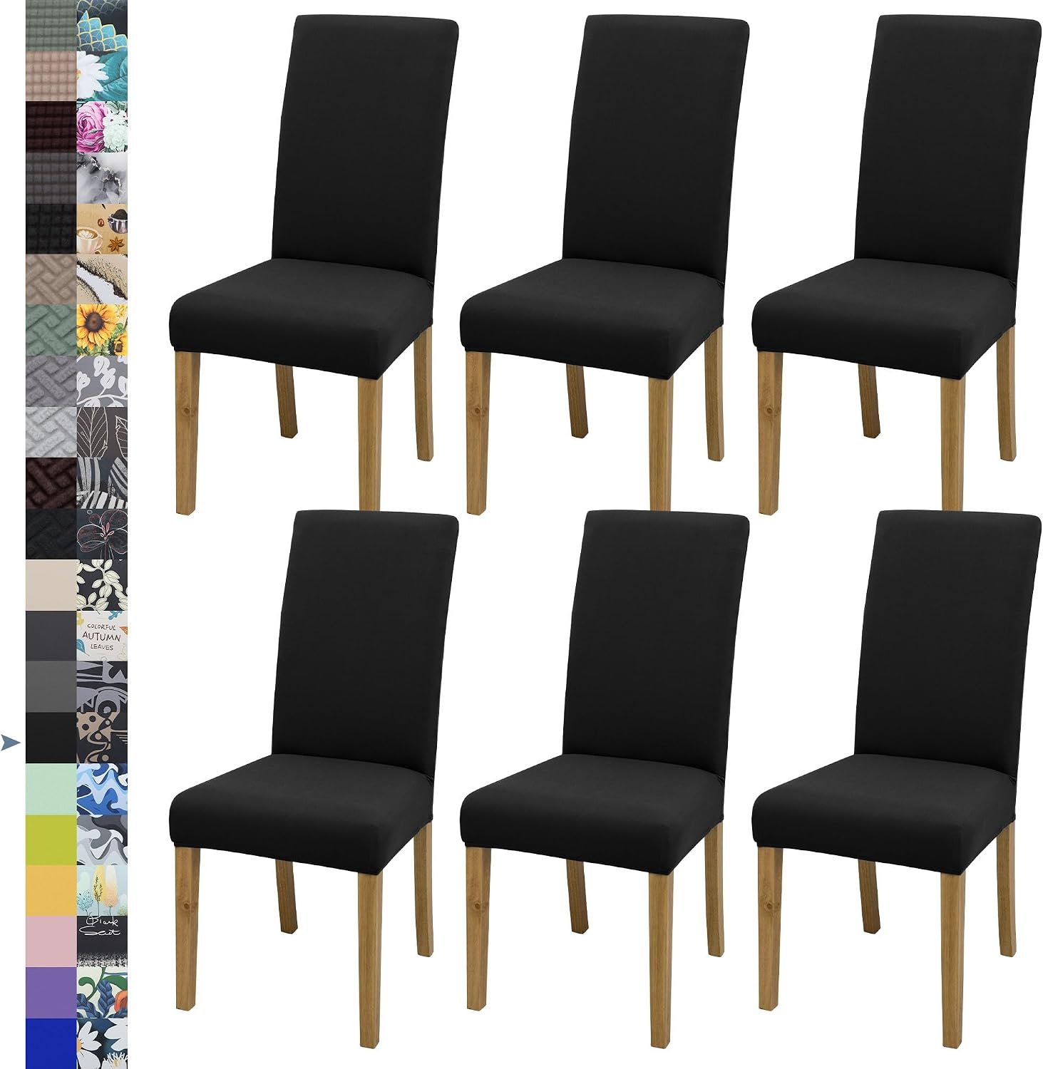 Dining Chair Covers, Stretch Seat Covers, Washable Furniture Protector | 6 Pack,Washable,Stretch Fit,Soft,Non Slip,Dining Chair Covers,Seat Protector,Furniture Protector