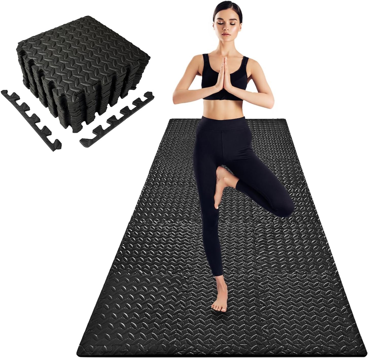 3×6 Feet Interlocking Foam Floor Mats (18-Pack) – 0.4″（10mm Thick Gym Mats for Home Workouts, Exercise & Play – Puzzle Tiles for Home Gym, Yoga, Kids Area.