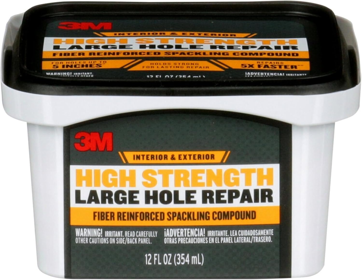 3M High Strength Large Hole Repair, 12 oz | Ideal for Large Hole Repair Cracks and Damaged Surfaces in Drywall, Plaster, Stucco, Concrete & Wood, For Easy Wall Repair