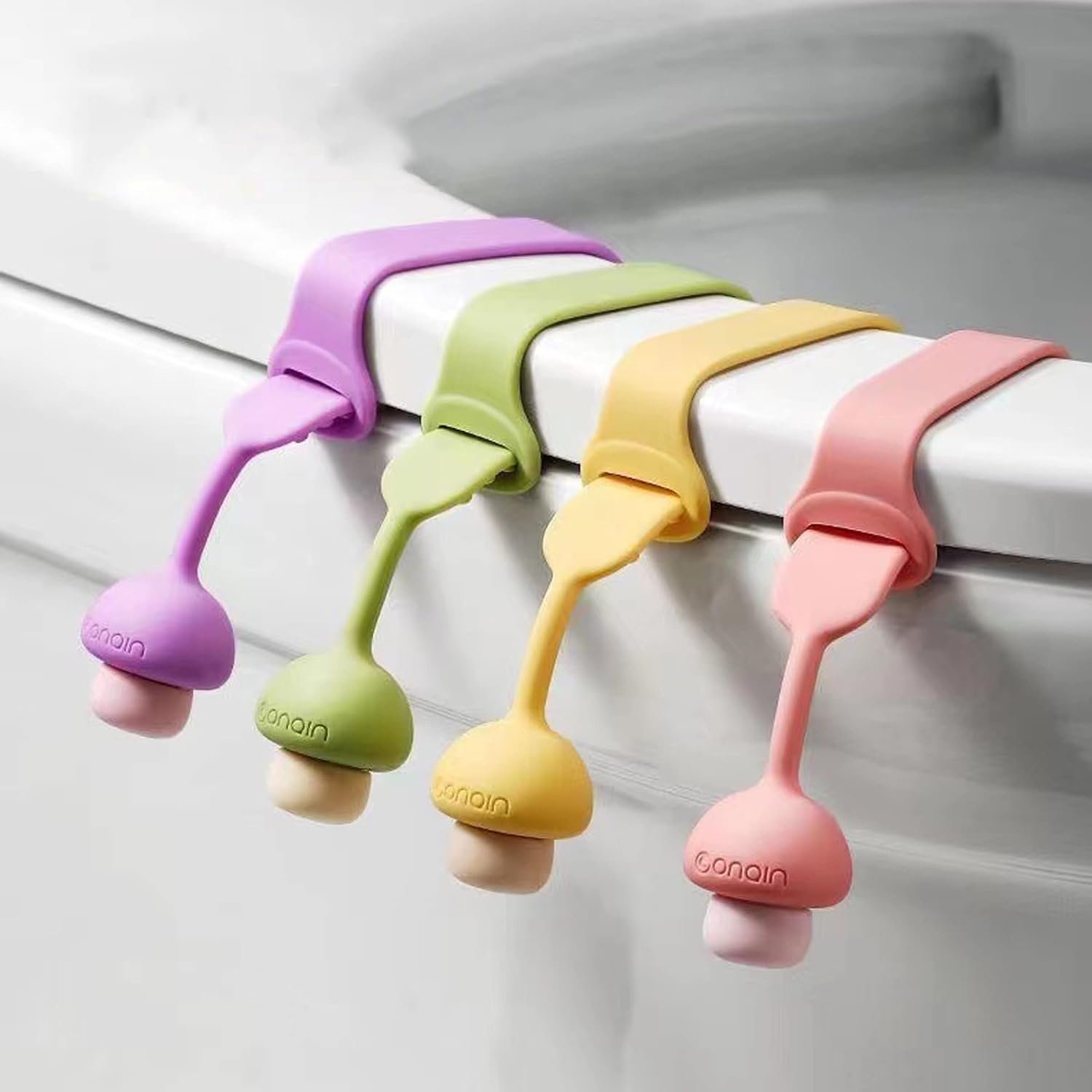4pcs Avoid Touch Silicone Toilet lid Handle for Bathroom (4 Colors) | Home Travel Office Hotel, Toilet lid Lifter Handle seat Lifter