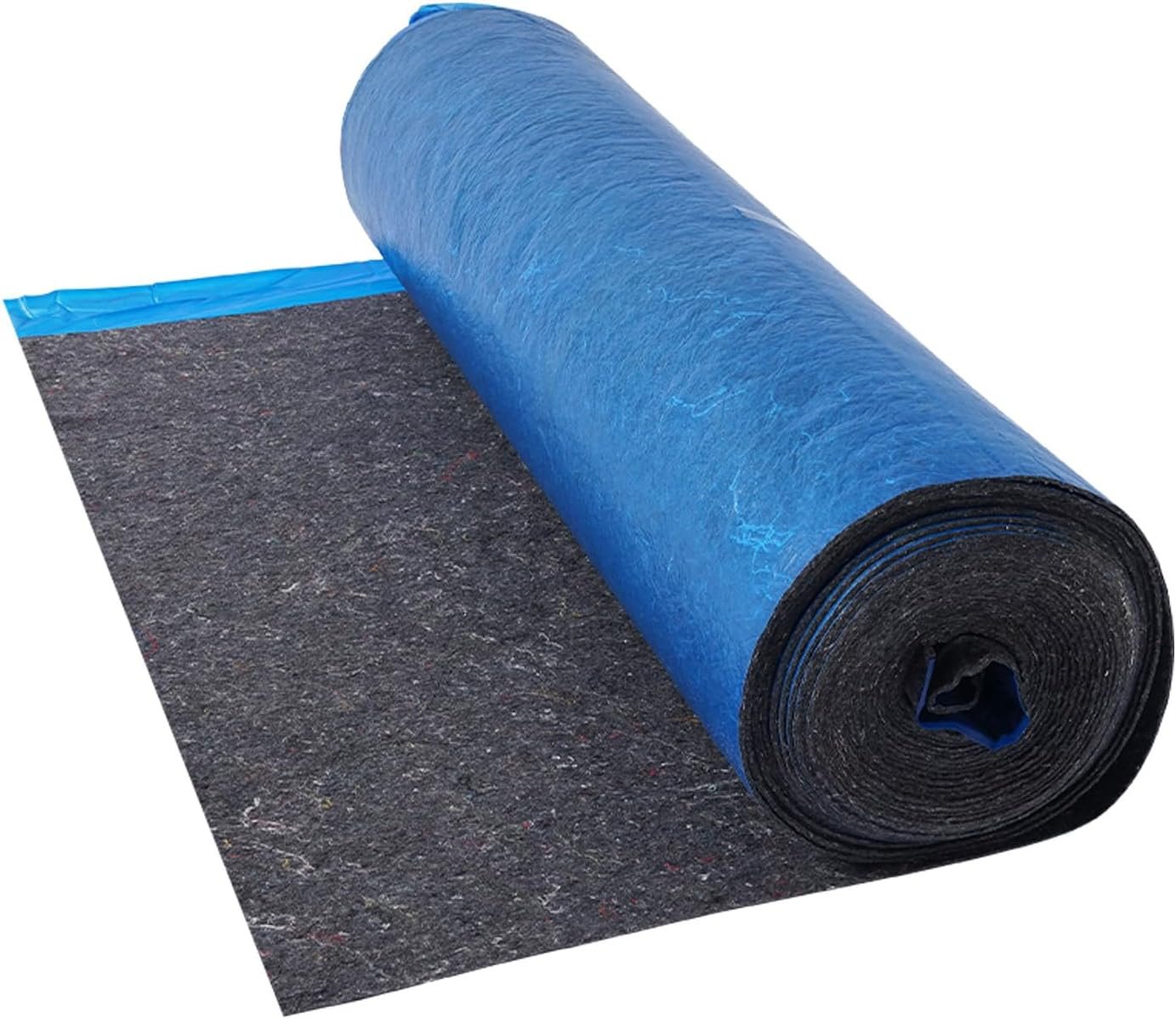 VEVOR Floor Underlayment 100 sq. ft/Roll, 3 mm Thick Laminate Flooring Padding with Attached Vapor Barrier, Heavy Duty Fiber + PE Film, Soundproofing & Noise Reduction, Ideal for Vinyl Wood