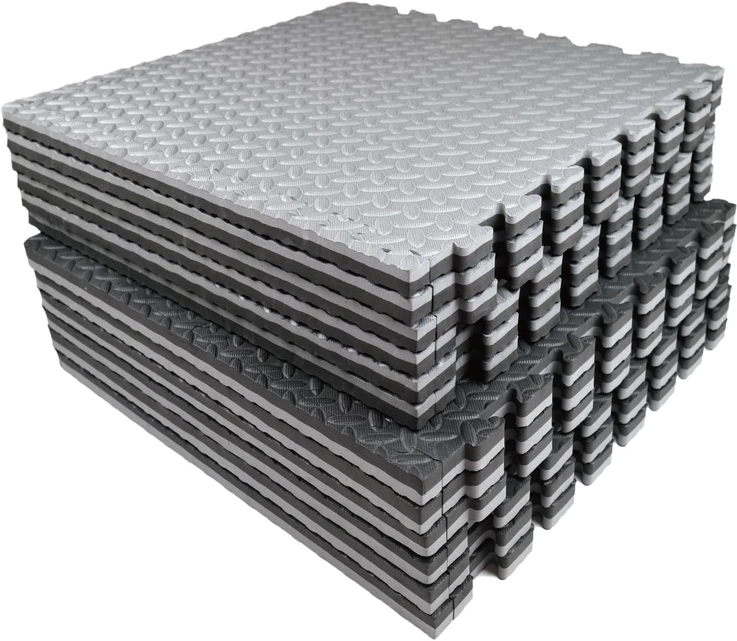 AIRHOP Upgraded 0.79″ Extra Thick 48 Sq Ft High-Density Eva Foam Exercise Gym Mats, 12 Pcs Large Interlocking Puzzle Floor Tiles (24″x24″) for Home Gym