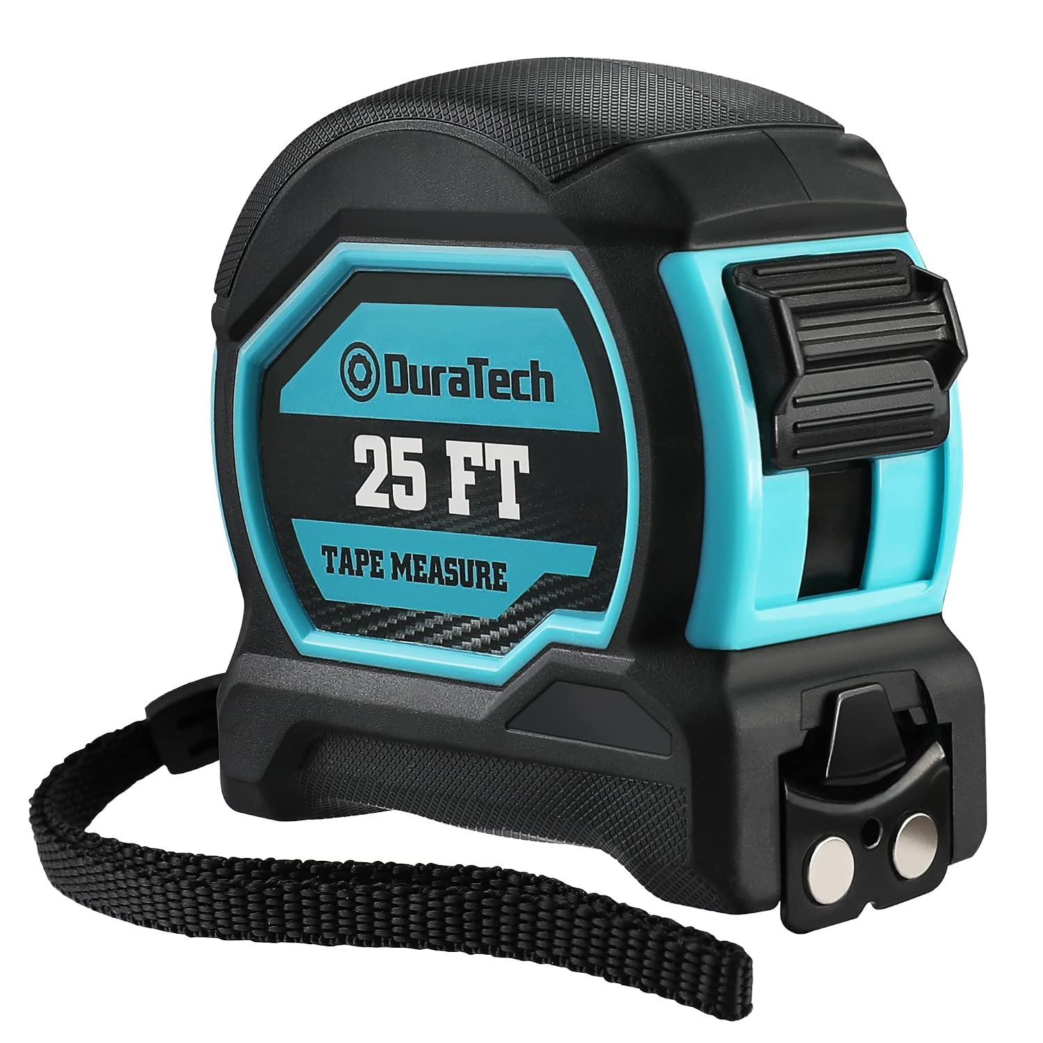 DURATECH 25FT Magnetic Double-Sided Tape Measure, Easy Read Measuring Tape | Retractable Measurement Tape with Fractions 1/8, Magnetic Hook and Shock Absorbent Case for Construction, Carpenter
