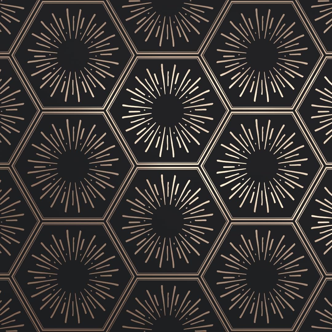 Tempaper Metallic Gold Hello Sunshine Removable Peel and Stick Wallpaper, 20.5 in X 16.5 ft, Made in the USA