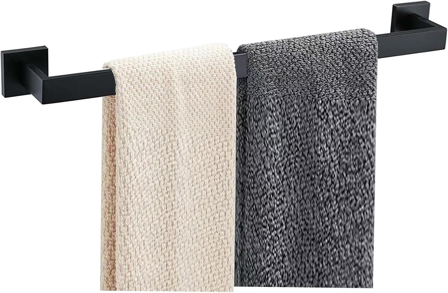 JOPOFI Towel Bar – 23.6 Inch Bathroom Towel Holder – Matte Black | Stainless Steel Towel Racks for Bathroom Wall Mounted, Towel Rod for Bathroom Wall