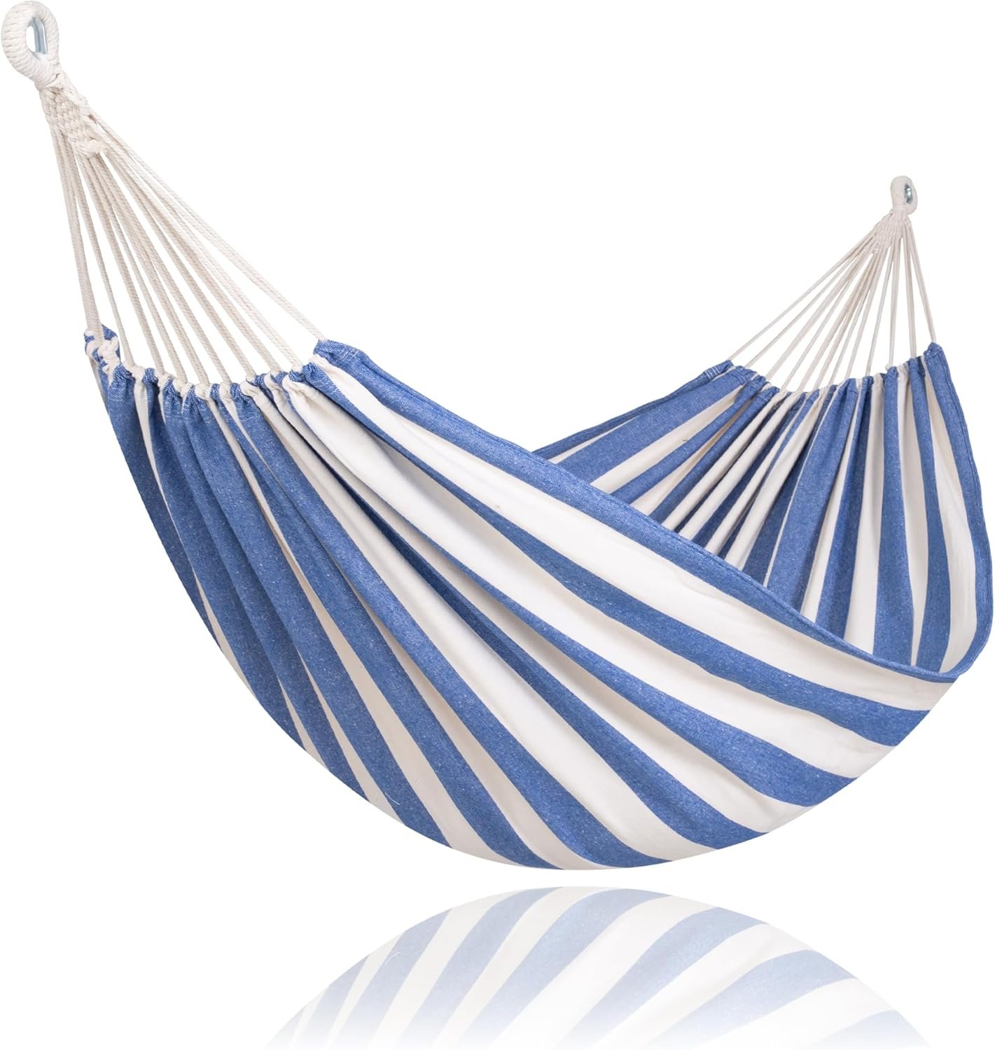 Long Replacement Hammock Two Person for Stand, Blue White Stripes | Large Hammocks for Outside