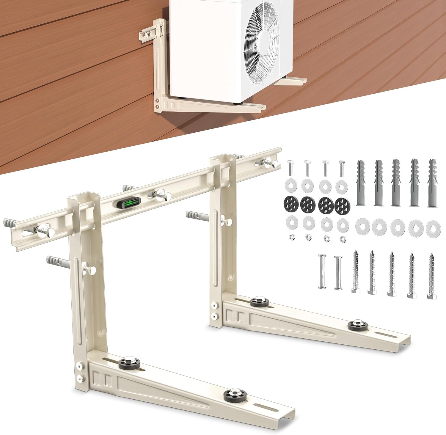 Mini Split Wall Mounting Bracket for 7000 BTU to 12000 BTU | Max 400Lb Capacity, Galvanized Steel with Dual Anti-Rust Coating for Outdoor Ductless Air Conditioner Minisplit AC Heat Pump