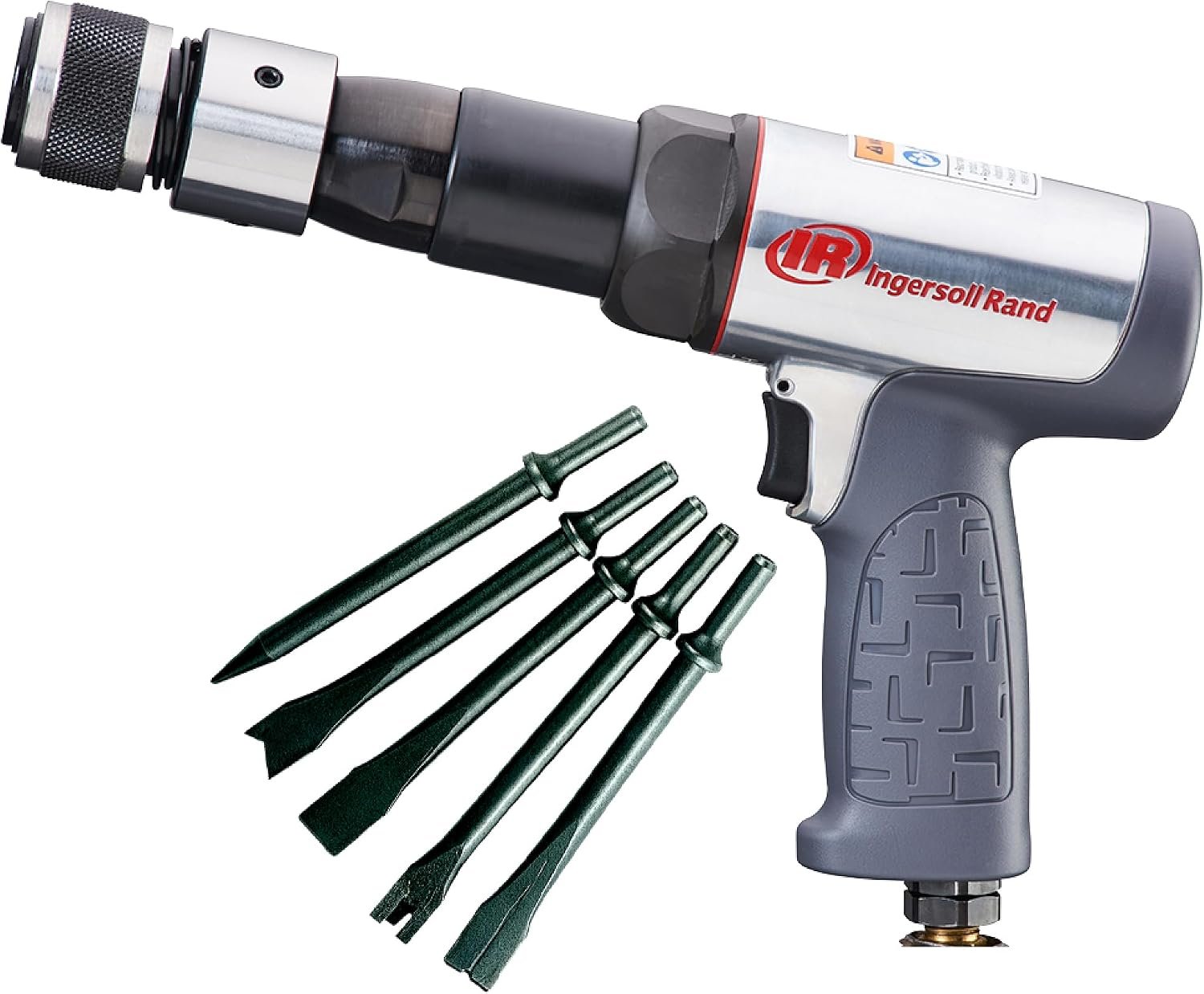 Ingersoll Rand 119MAXK 3 1/2″ Stroke Long-Barrel Air Hammer Kit | Includes 5 chisel attachments, 2,530 BPM max, ideal for the vehicle repair industry and MRO