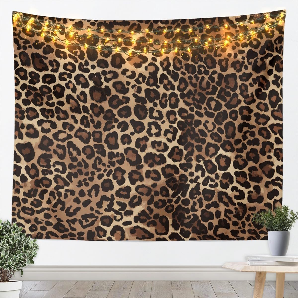 Erosebridal Leopard Print Tapestry Cheetah Decor Wall Hanging Geometric Wall Tapestry African Safari Animal Tapestries Modern Abstract Pattern for Kid Boy Men Artwork Large 59×82