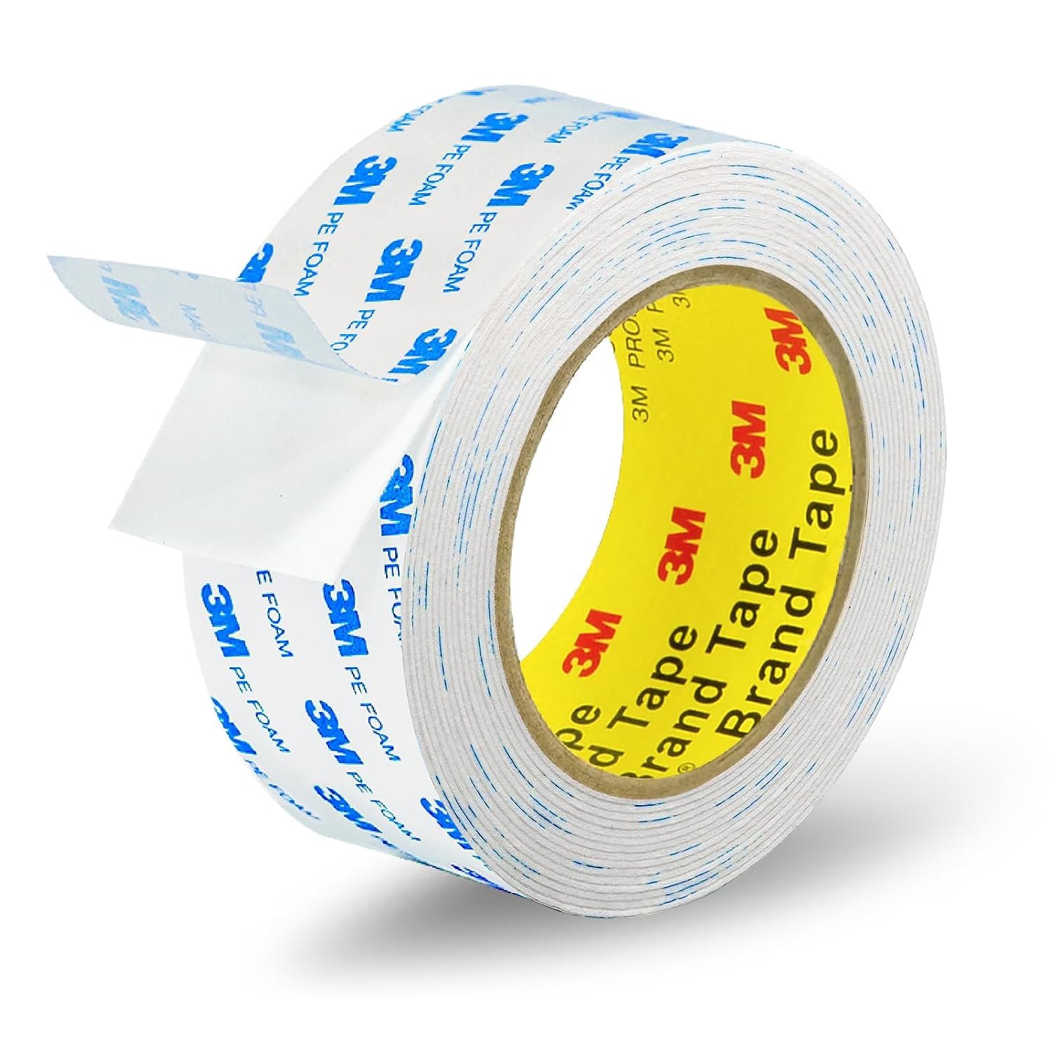 3M Double Sided Tape 2″×16.5ft, Heavy Duty Mounting Tape | No Residue Picture Hanging Strips Removable PE Foam Tape Waterproof For Poster Tape, Carpet Tape Rug Gripper,Art Craft Tape