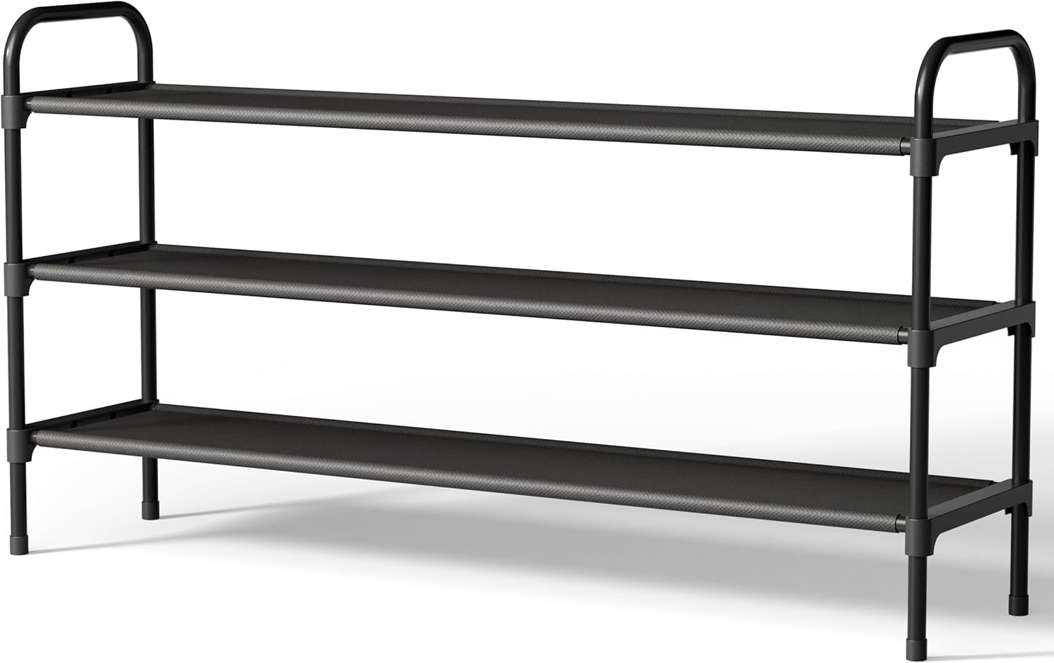 Kitsure Extra-Long Shoe Rack for Closet, 39.0″ Wide – 3 Tier, Black | Shoe Organizer for Front Door Entrance, Stackable Shoe Shelf, Closet Organizers and Storage