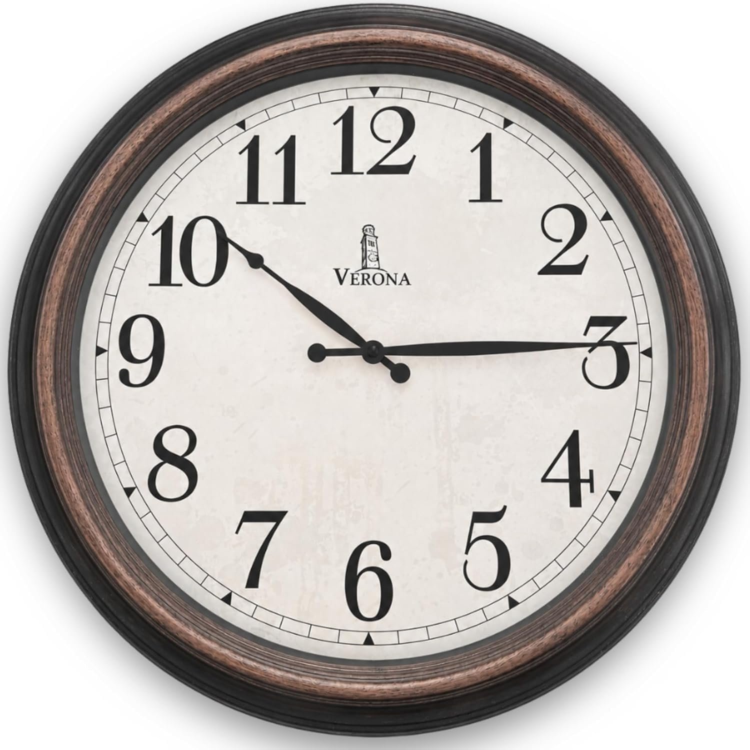 Vintage Wall Clock 18 Inch, Silent Non-Ticking Large Farmhouse Wall Clock | Battery Operated Antique Copper Wall Clock, Rustic Decorative for Living Room, Kitchen, Dining Room, Bedroom, Office
