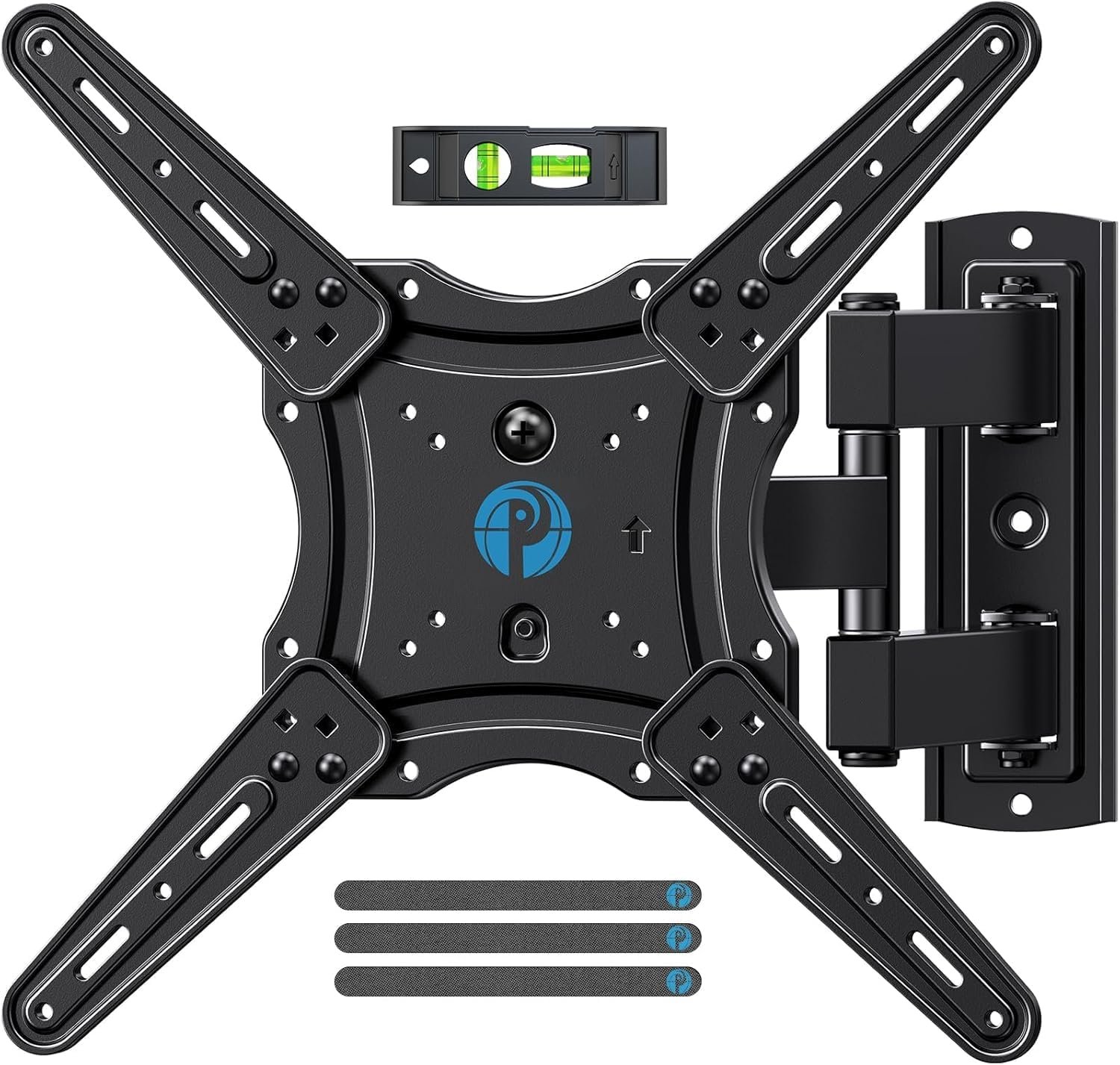 Pipishell Full Motion TV Wall Mount for 26–65 inch TVs up to 77 lbs | Max VESA 400x400mm, TV Mount Bracket with Articulating Arms, Extension, Tilt, Swivel, Leveling, Reinforced Steel Structure