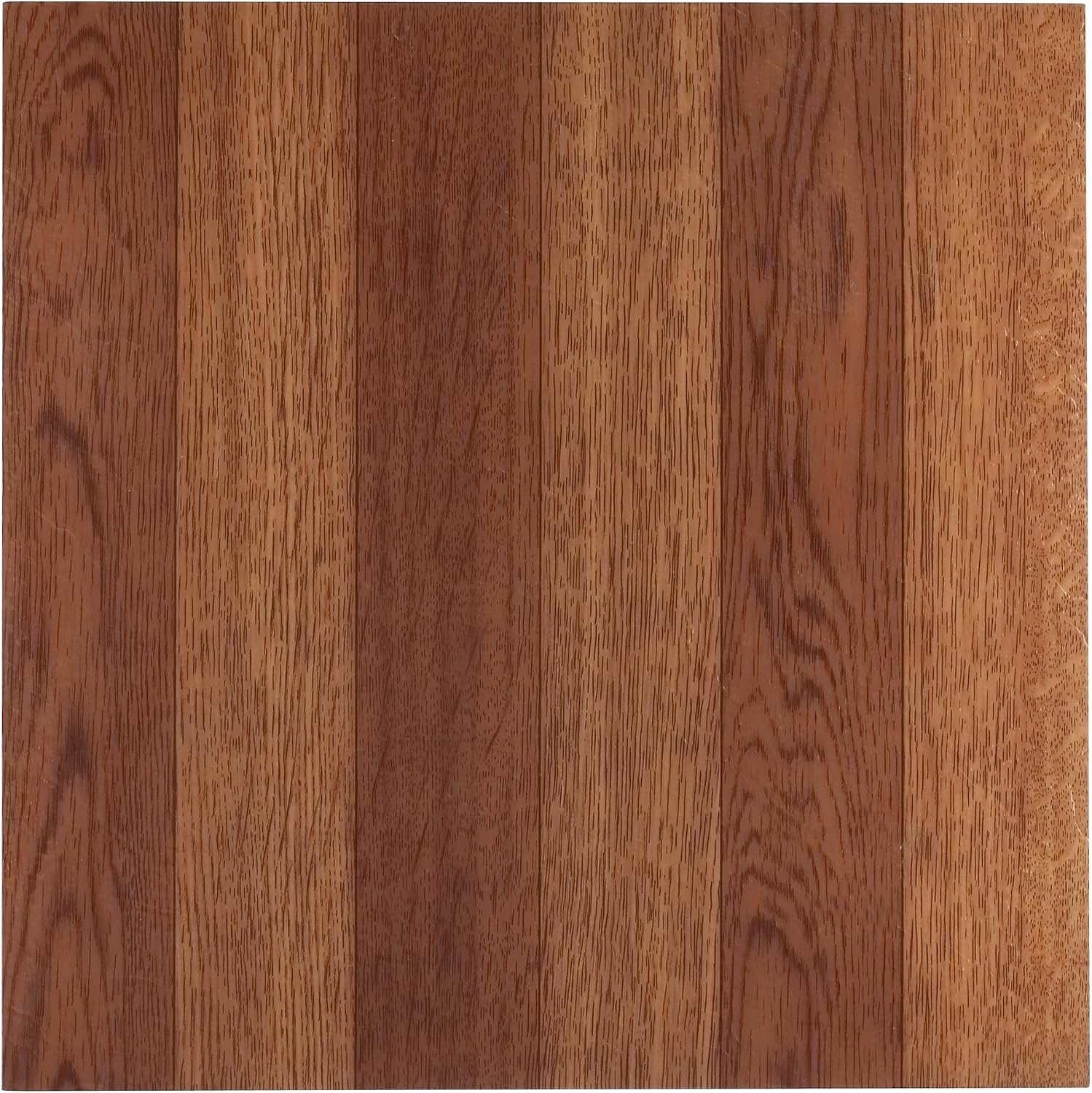 Tivoli Peel & Stick Vinyl Floor Tiles, 45-Pack, 12 x 12 in, Oak | Self-Adhesive Backing and Multi-Plank Coverage Pack: Vinyl Planks Combine Durable Surface Detail, Wood-Look Texture, and