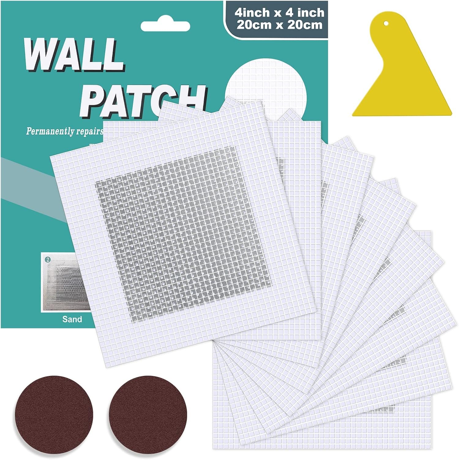 8 Pack 4 Inch Drywall Repair Kit, Aluminum Drywall Patch Wall Repair Patch Kit, Large Hole Patch Repair for Drywall,Heavy Duty Dry Wall Hole Repair Patch