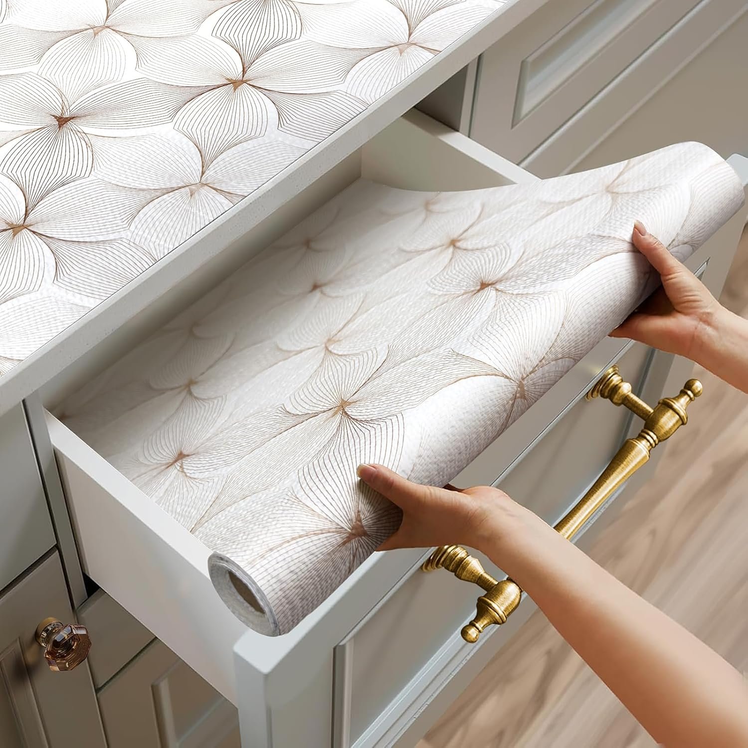 Quttisay Shelf Liner for Cabinets Non Adhesive Drawer Liner 12in x 10ft | Cabinet Liner for Shelves,Cupboard Liner Non Slip Shelf Liners for Kitchen Cabinets,Drawer Liners for Bathroom,Shelf Paper