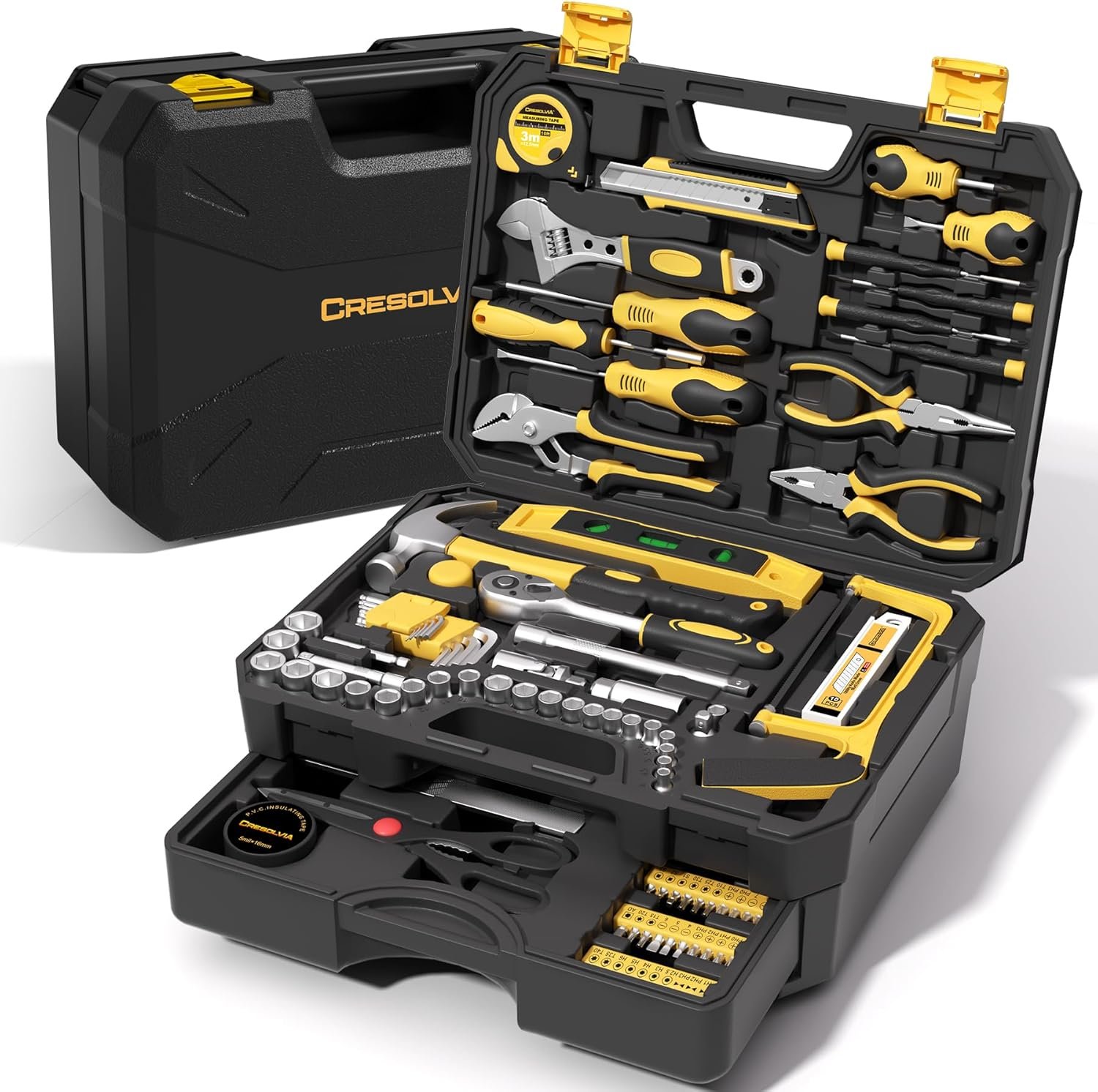 328 Piece Tool Kit for Home,Hand Repair Tool Set,Toolbox Storage Case with Drawer,General Household/Auto Tool Kit,Perfect for Homeowner, DIY, Handyman