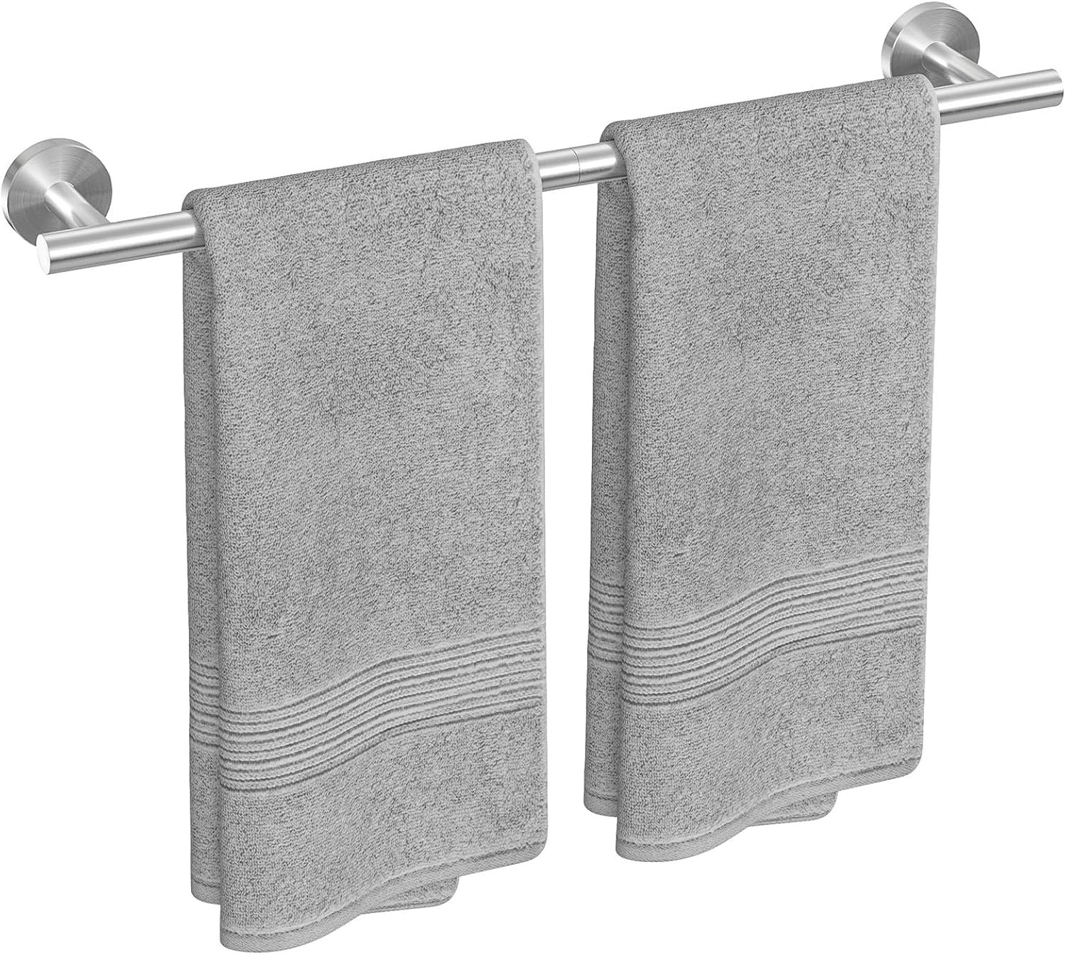 Brushed Nickel Towel Bar, 24-Inch Towel Racks for Bathroom | Thicken SUS304 Stainless Steel Towel Rod, Towel Holder Wall-Mounted, Modern Home Decor (Total Length 26-Inch)