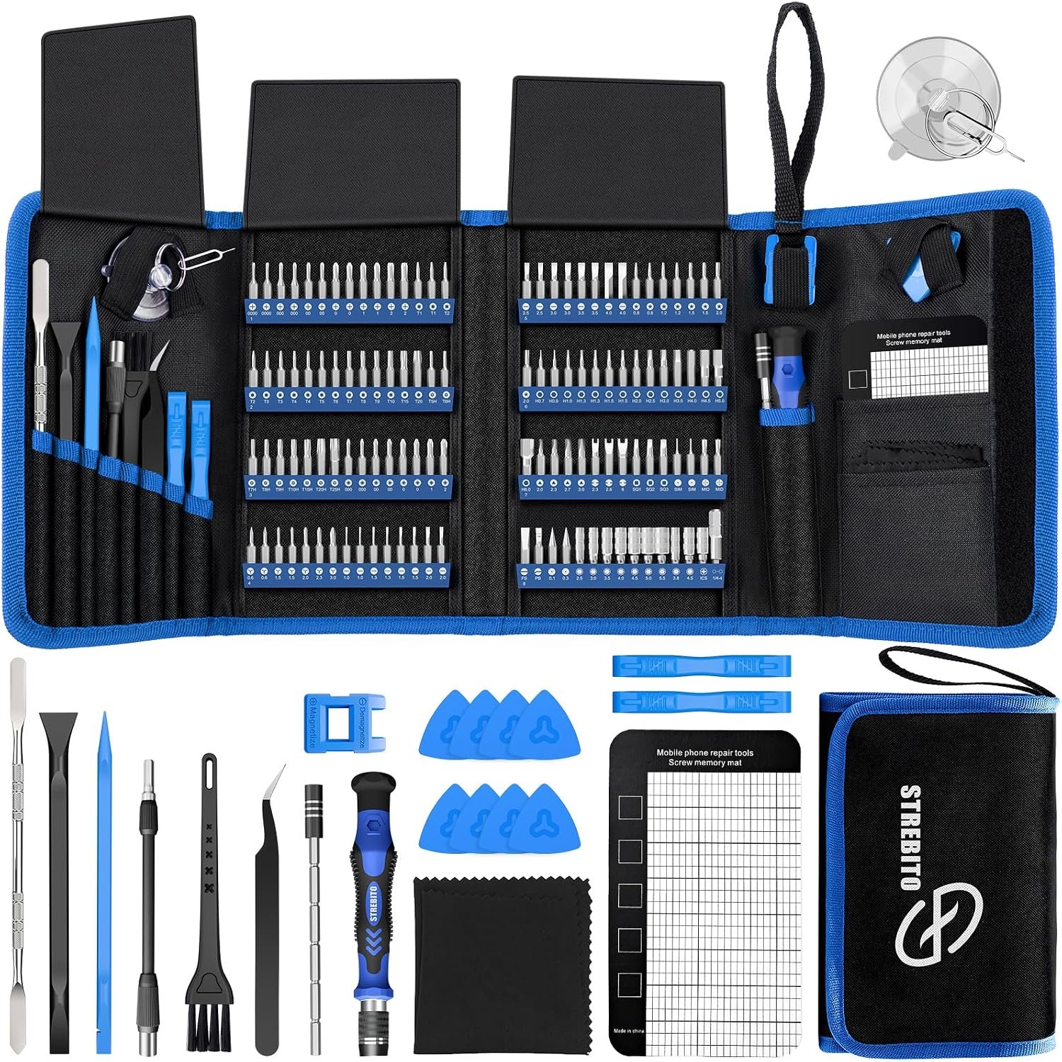 STREBITO Electronics Precision Screwdriver Sets 142-Piece with 120 Bits | Magnetic Repair Tool Kit for iPhone, MacBook, Computer, Laptop, PC, Tablet, PS4, Xbox, Nintendo, Game Console