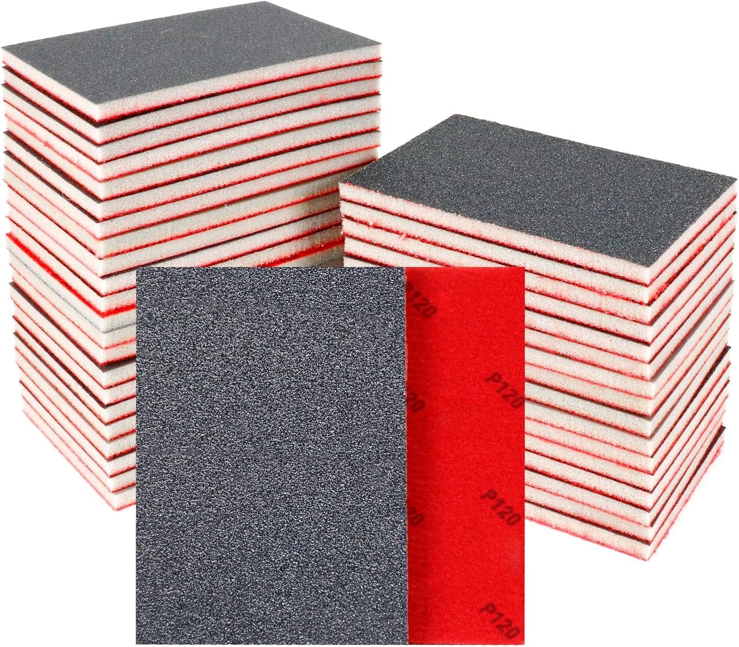 24 PCS Sanding Sponge Block 80-3000 Grit Wet Dry Sandpaper for Wood Metal | Sandpaper Assortment, Flexible Foam for Curved & Uneven Surfaces, Washable & Reusable, for DIY Projects Auto