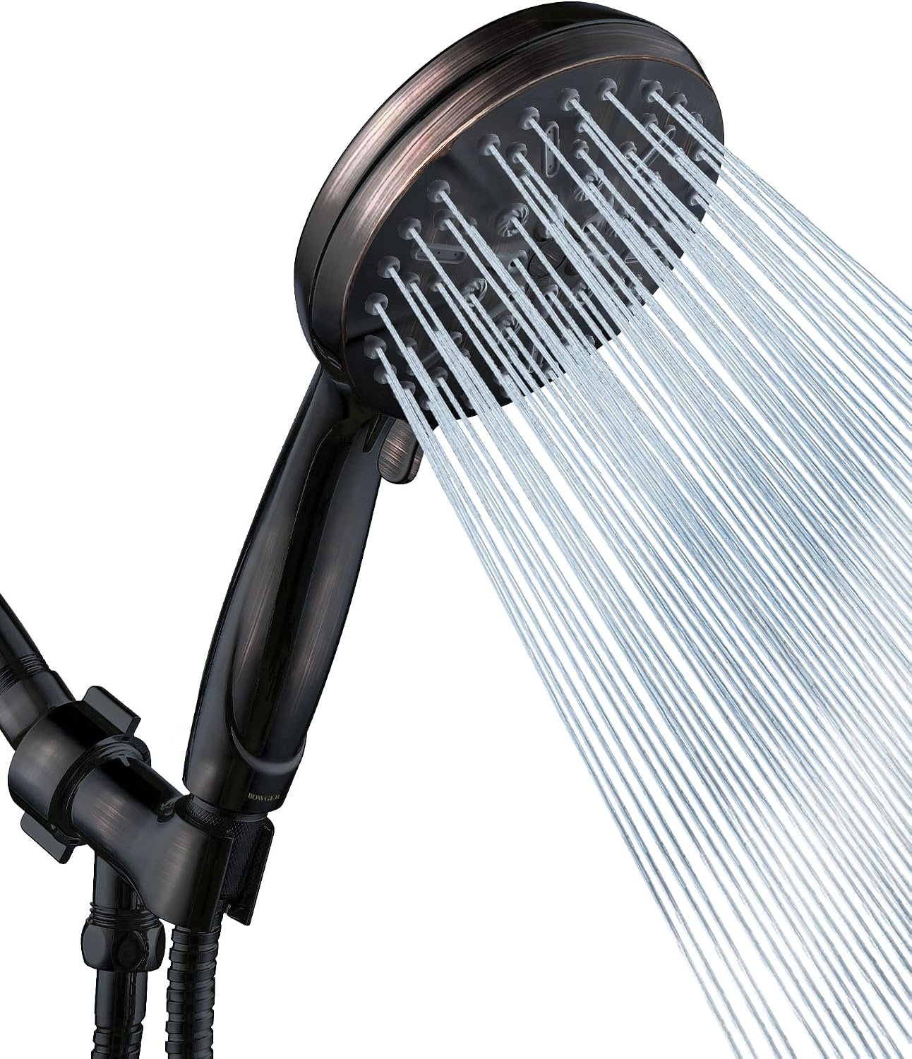 ORB High Pressure Shower Head with Handheld – Multifunctional High Flow Rain Showerhead with Extra 60″ Long Hose and Adjustable Overhead Holder – Es la mejor regaderas para ducha (Oil Rubbed Bronze)