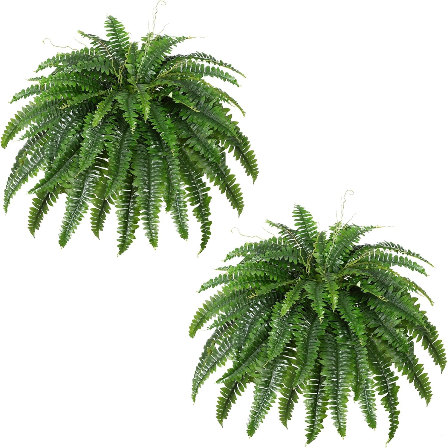 Dkaltm 45″ Artificial Boston Fern (Set of 2), Outdoor Plants | UV-Resistant, 55 fronds each. Large faux fern for office, living room, porch. Zero maint, pet friendly, fake fern alt.