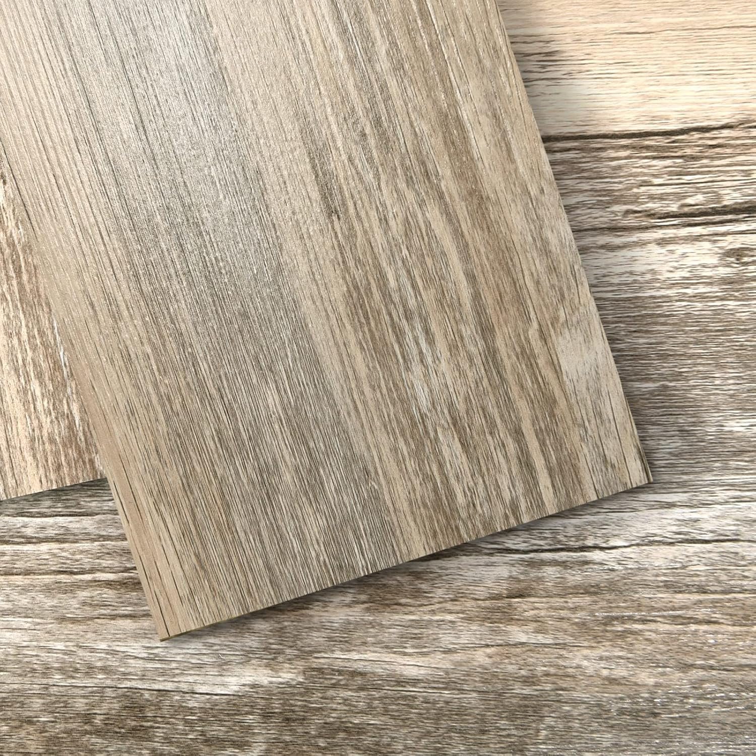 Art3d Wood Texture Peel and Stick Vinyl Floor Planks, 36-Pack, Old Wood | Cover 54 sq.ft, Waterproof, Self-Adhesive, Scratch Resistant, Premium Vinyl, Ideal for Bedroom, Living Room, Kitchen, RV