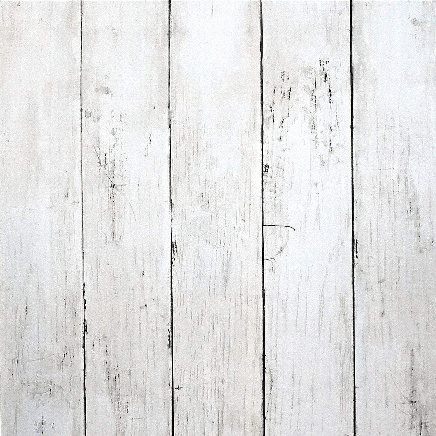 CiCiwind Peel and Stick Wallpaper Wood Contact Paper White Shiplap Wall Paper Peel and Stick Modern Rustic Wood Removable Waterproof Self Adhesive Wallpapers for Cabinets Bedroom Bathroom 78.7″x17.7″