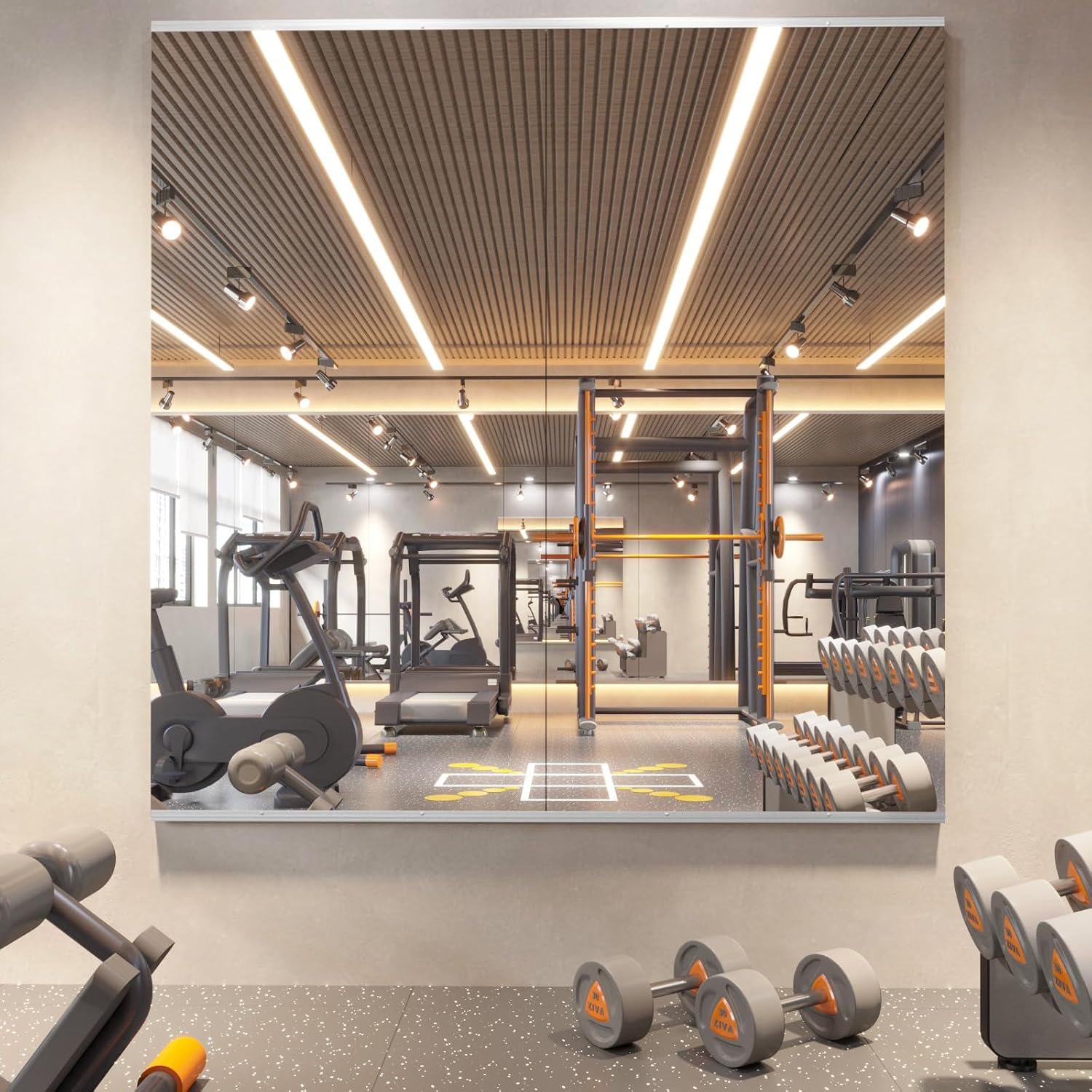 pertetey 56 x 16 in Home Gym Mirrors, Frameless, 2-Pack | Tempered Glass, Full Body View, Wall Mounted for Yoga, Exercise, Dance Studio