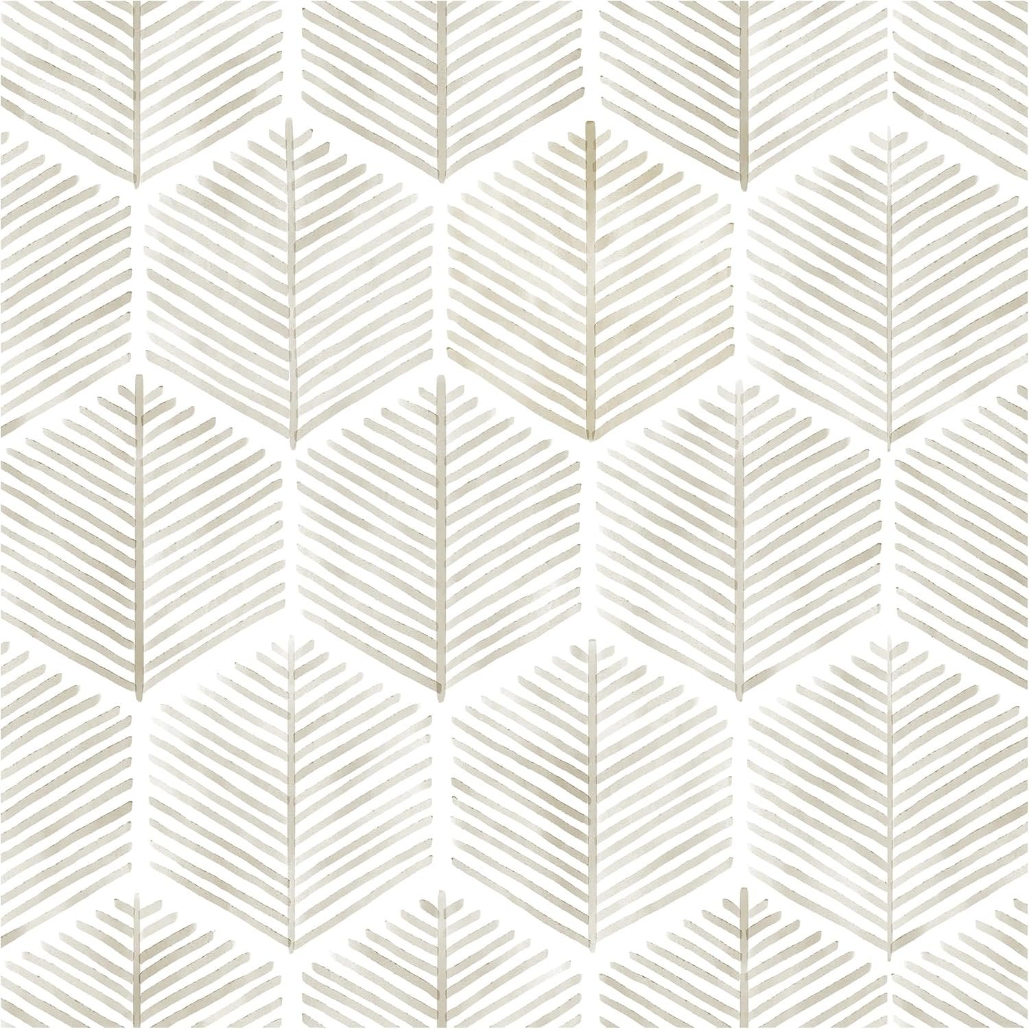 OSECAGE Geometric Peel and Stick Wallpaper Boho Contact Paper 17.3”×78.8” | Modern Self Adhesive Wallpaper Removable White and Beige Wall Paper Decorative for Bedroom Bathroom Cabinets Decor Vinyl Roll