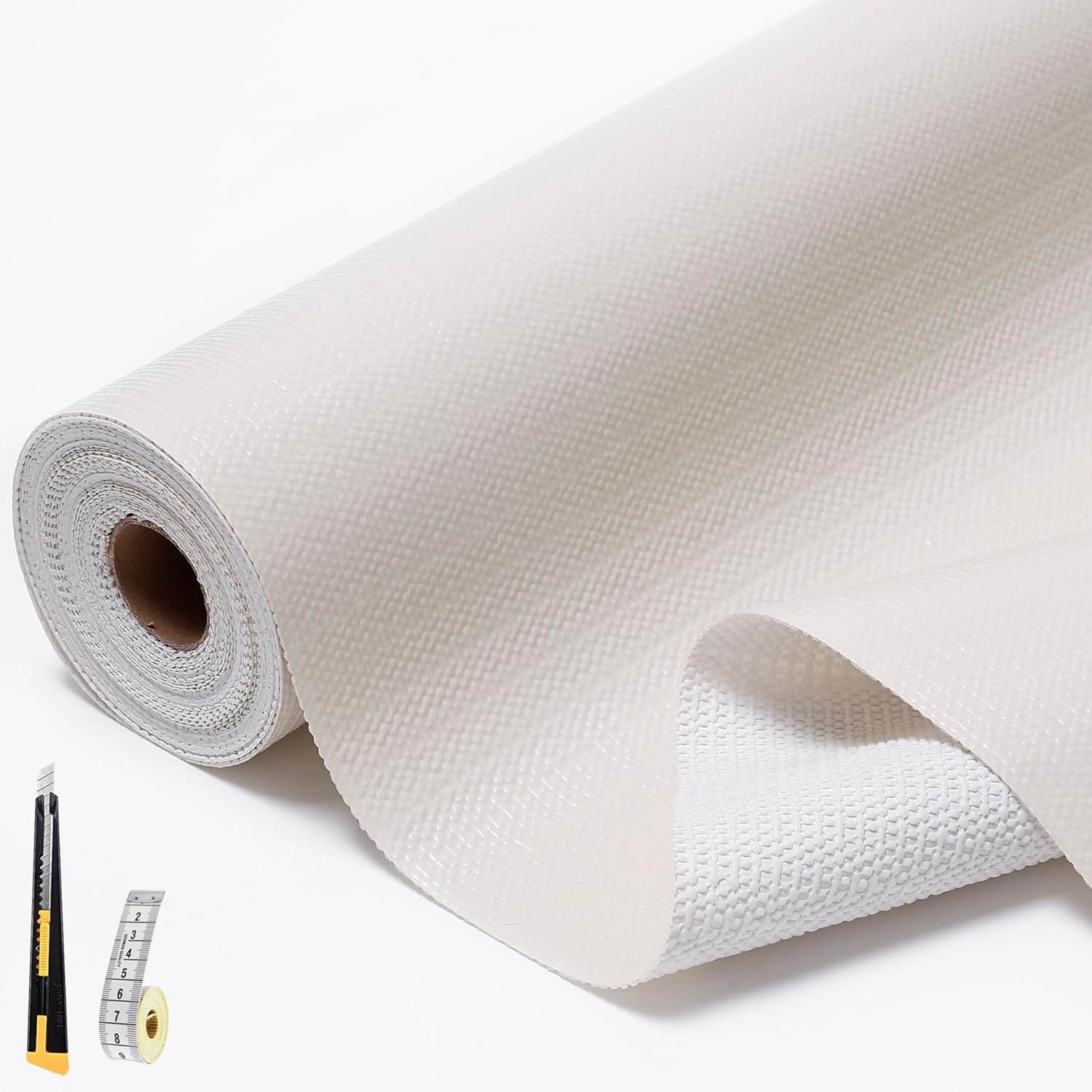 Shelf and Drawer Liners for Kitchen Cabinet,17.5IN x 10FT Non-Adhesive Cabinet Liners for Shelves,Non Slip Cupboard Liner Strong Grip Mats Protect Dresser,Shelf Paper-Off-White