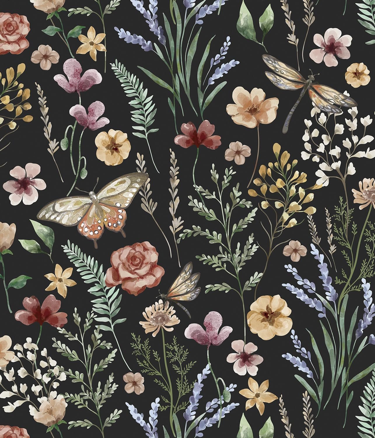 Vintage Floral Wallpaper Peel and Stick Wallpaper Boho Removable | 16.9in x 118.1in Floral Contact Paper Self Adhesive Wall Paper for Bedroom Cabinets Decor