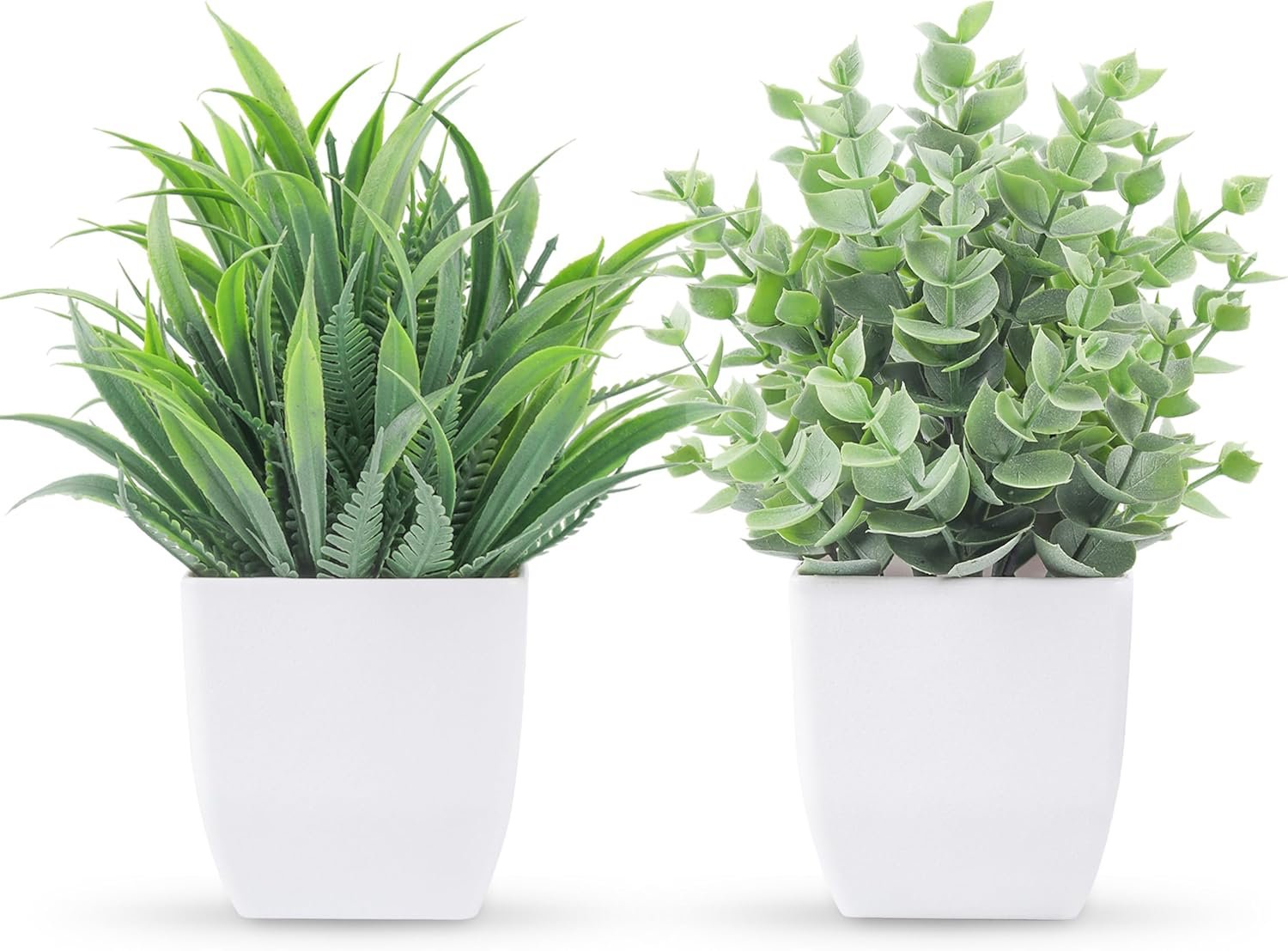Der Rose 2 Pack Fake Plants Small Plants for Bathroom Office Decor | Mini cute faux plants, table desk home laundry room entryway decor, bathroom classroom decor, maintenance-free