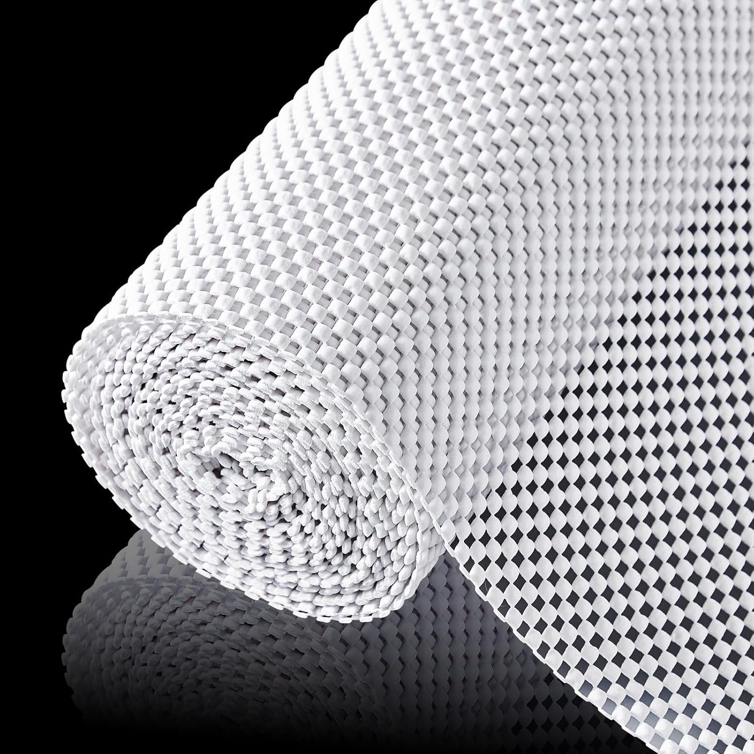 Shelf Liner for Kitchen Cabinets and Drawers, White, 12″ x 120″ | Non-Slip Grip, Non-Adhesive, Thick Mat, Easy to Cut, Surface Protection, Pantry Shelves, Bathroom Cabinet, Closets