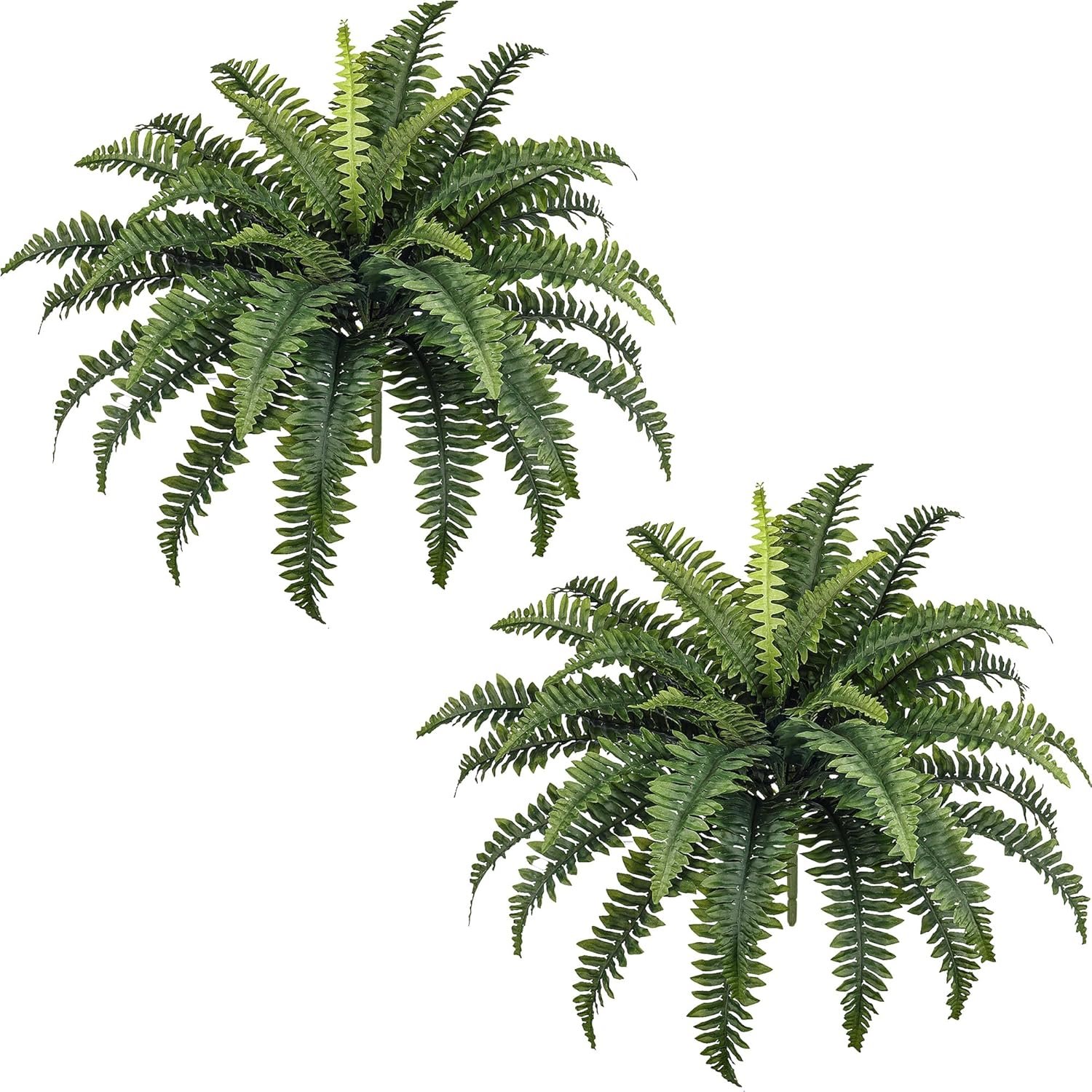 FOREST PRINCE 35″ Fake Ferns Artificial Bush Plants for Outdoors, 2-Pack | UV-Resistant, Large Artificial Boston Ferns, 39 Fronds Each, Zero Maintenance, Pet Friendly, Outdoors Home Décor
