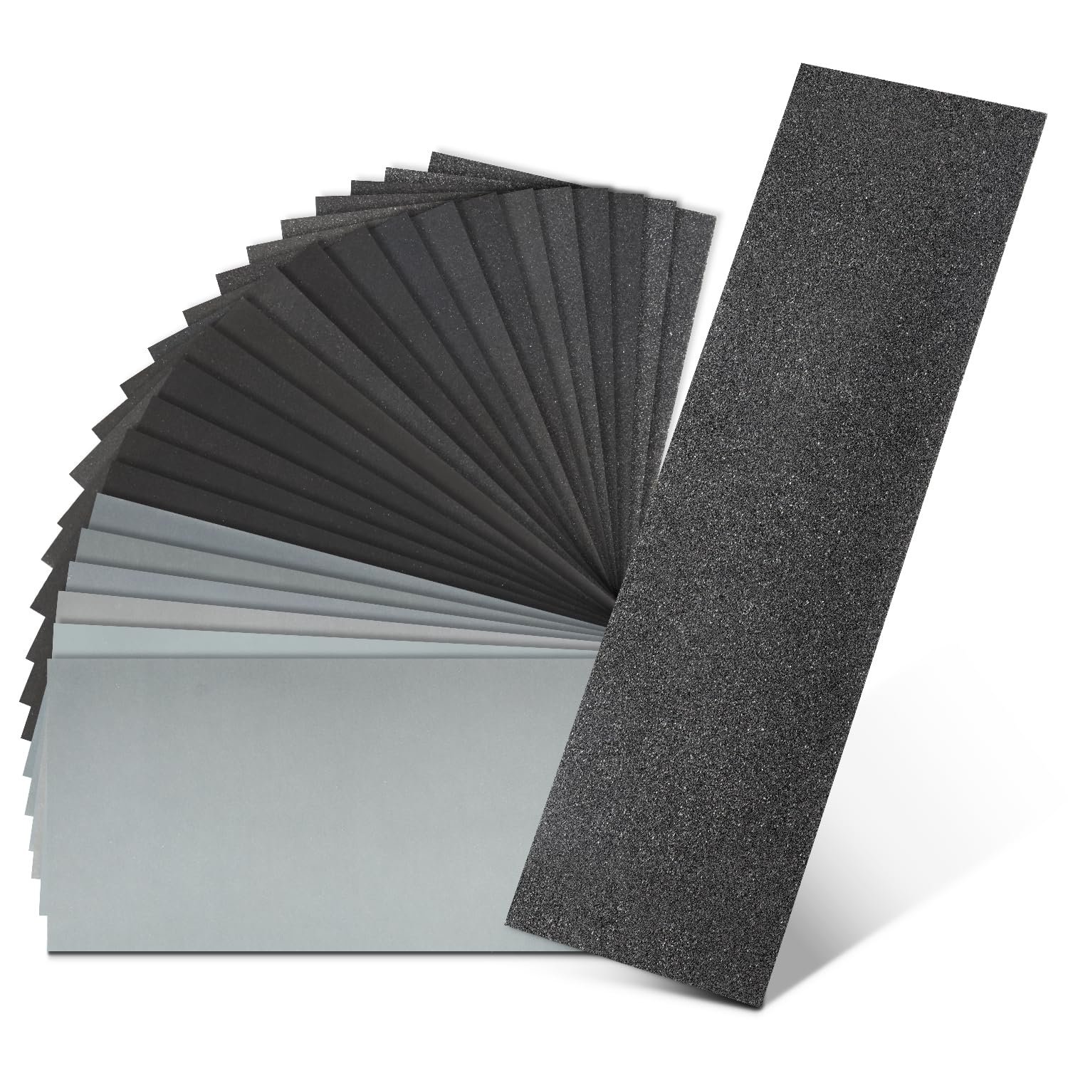 24PCS Sandpaper Assortment 12 Grits Wet Dry Sandpaper Sheets,Silicon Carbide Sanding Paper 120 to 3000 Grit Fine Sandpapers and Coarse Sand Paper for Metal, Wood Furniture and Automotive (9×3.6 Inch)