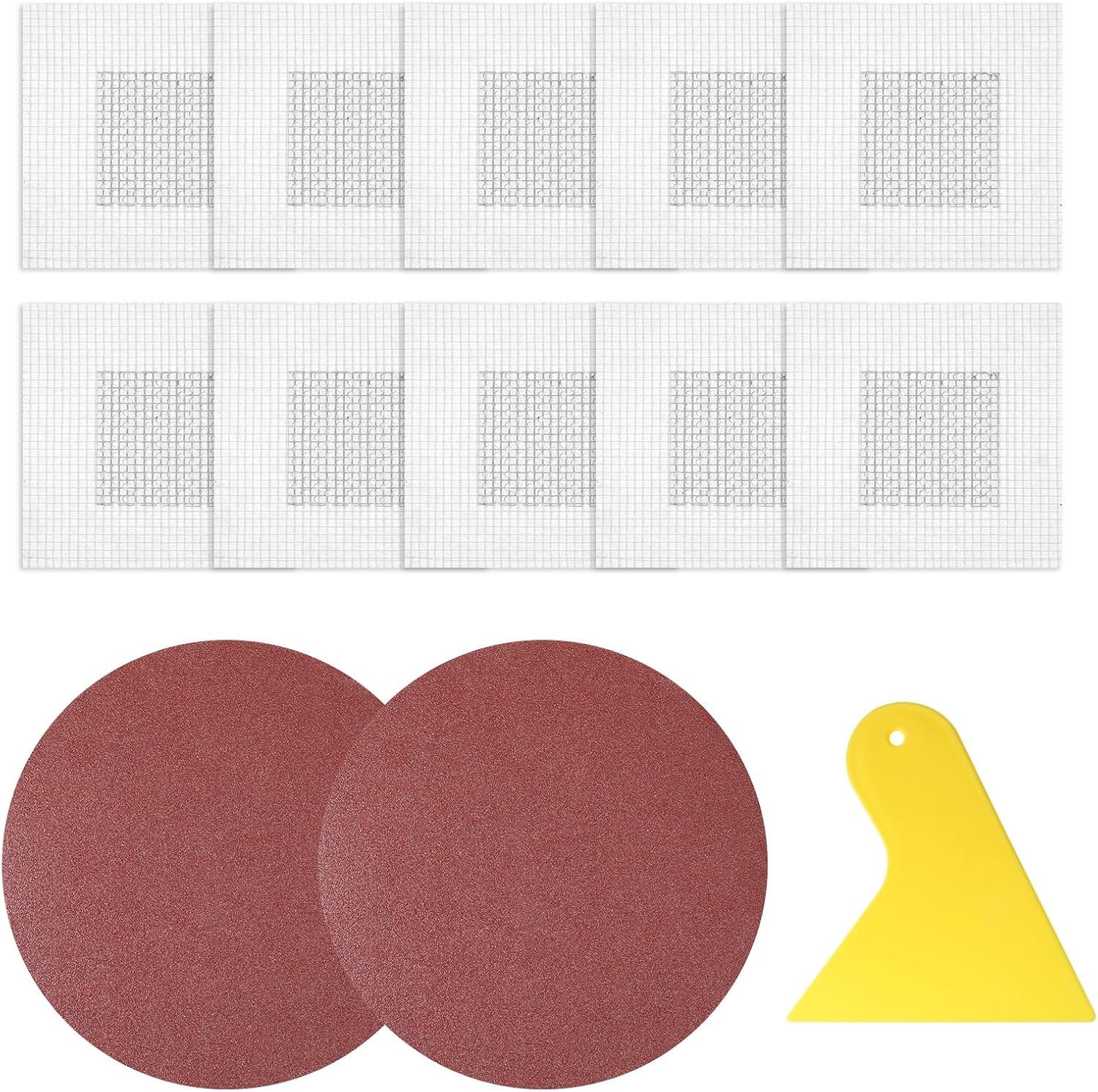 13 Pack Drywall Repair Patch, 2 Inch with Extended Self-Adhesive Mesh | Drywall Repair Kit Patch, Dry Wall Patches Kits for Holes, Comes with Scraper and Sandpapers